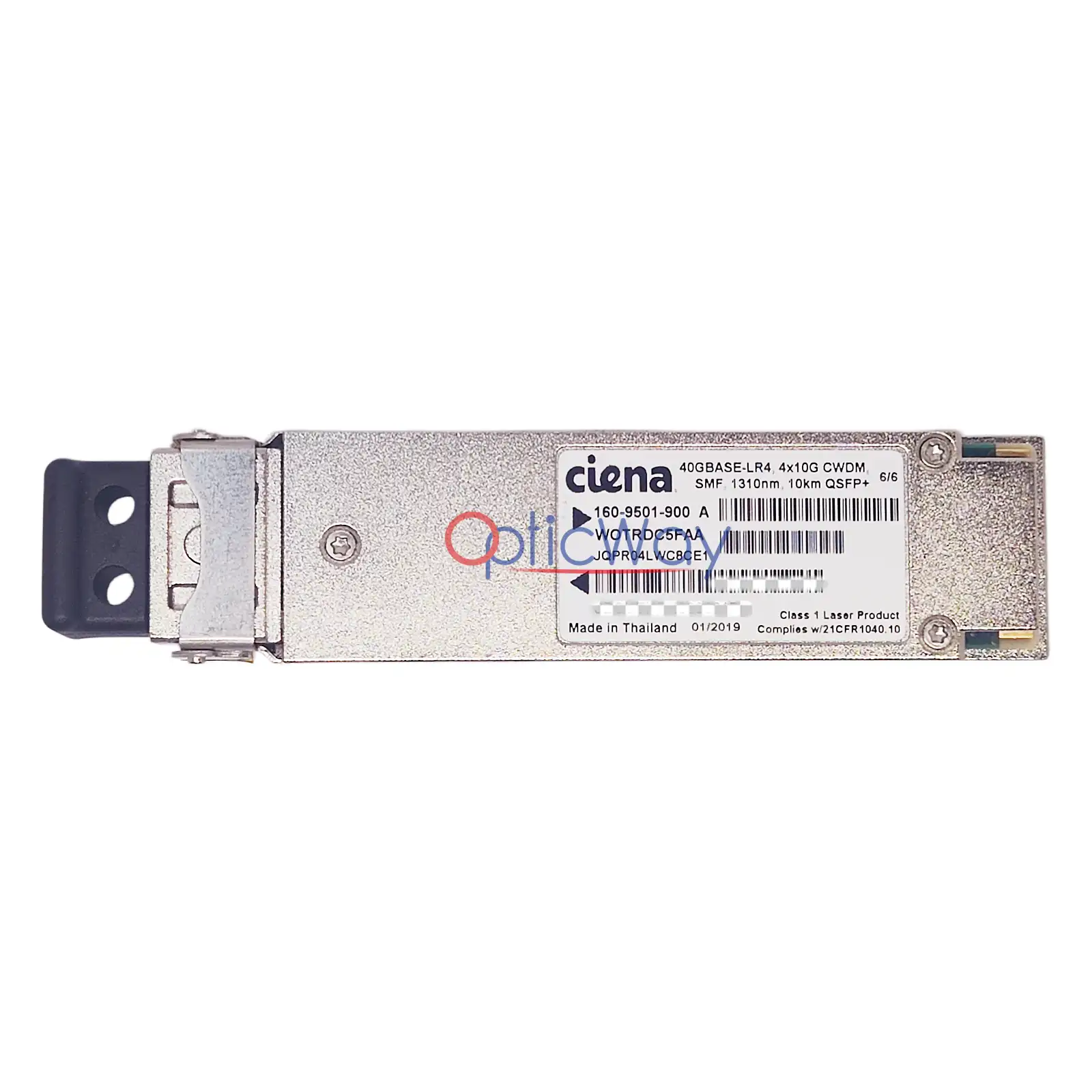 Genuine Ciena 160-9501-900 WOTRDC5FAA 40GBASE-LR4 QSFP+ 4x10G CWDM 1310nm 10km SMF Front Full Label Main View