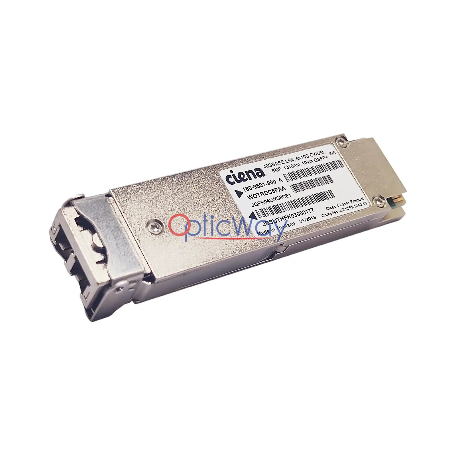 Ciena 160-9501-900 QSFP+ Duplex LC Single Mode Port Side Front Pull Tab Profile View