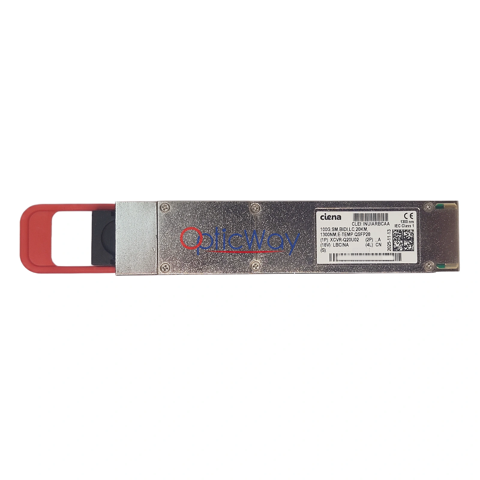 Ciena XCVR-Q20U02 100G BiDi QSFP28 Transceiver with Full Label and Gold Finger