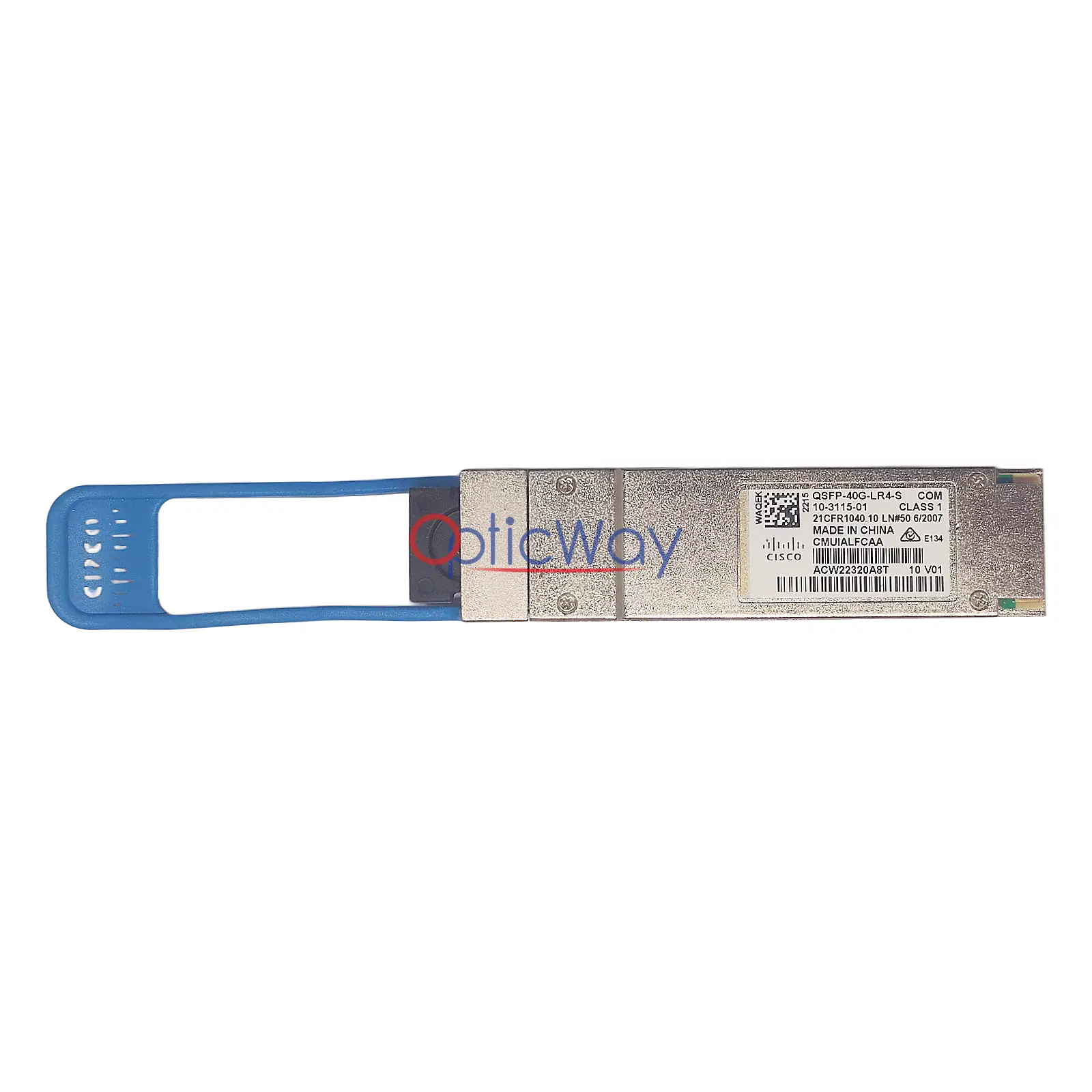 Cisco QSFP-40G-LR4-S 40GBASE-LR4 QSFP+ Transceiver Full Label View