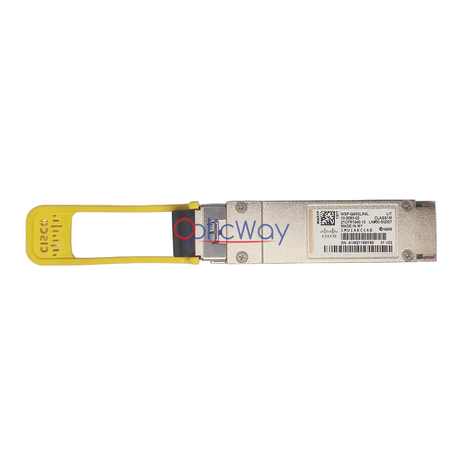 Genuine Cisco WSP-Q40GLR4L 40GBASE-LR4 Lite QSFP+ Transceiver Full Label View