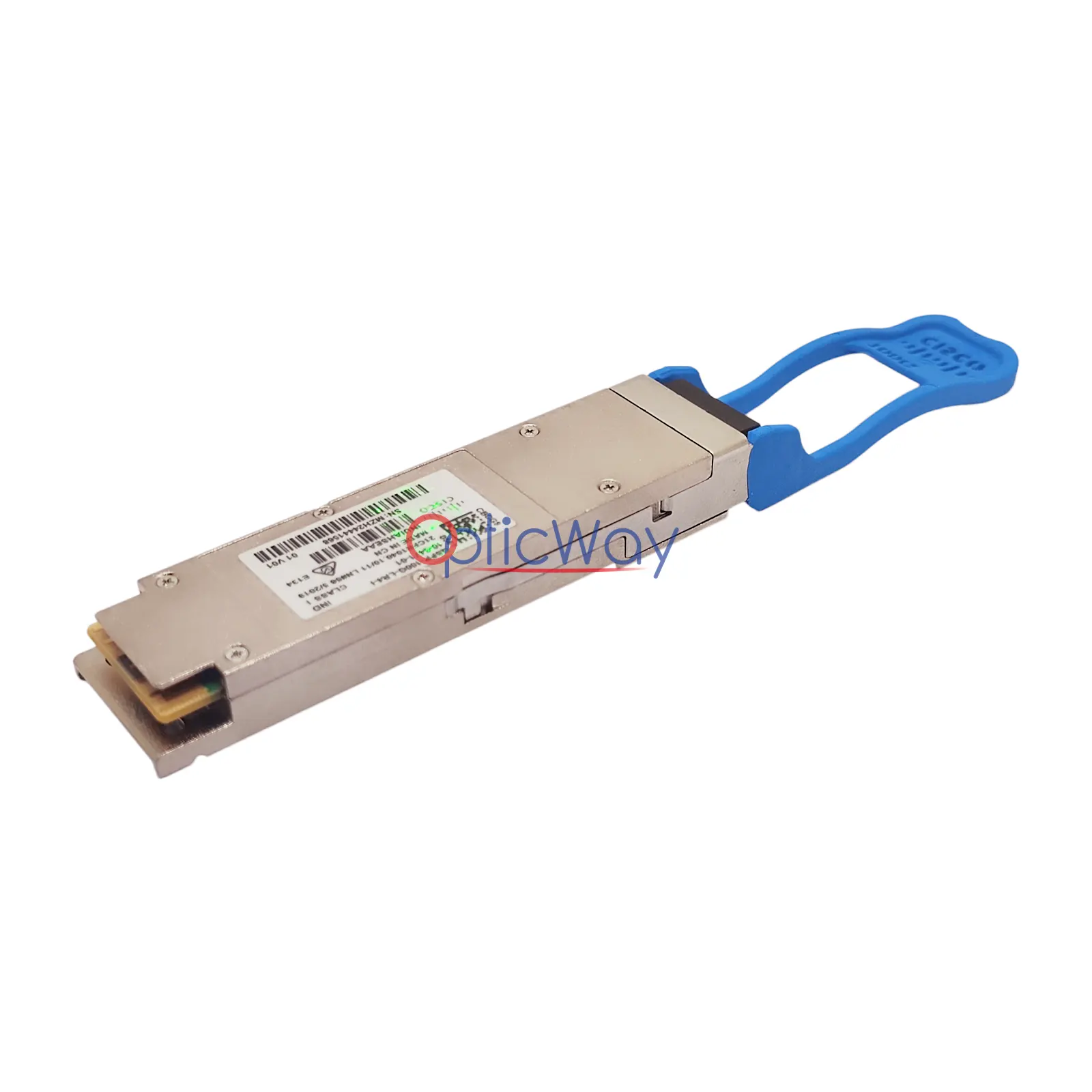 Cisco QSFP-100G-LR4-I QSFP28 Industrial Transceiver Gold Finger Rear Side Close-up View 10-3471-01