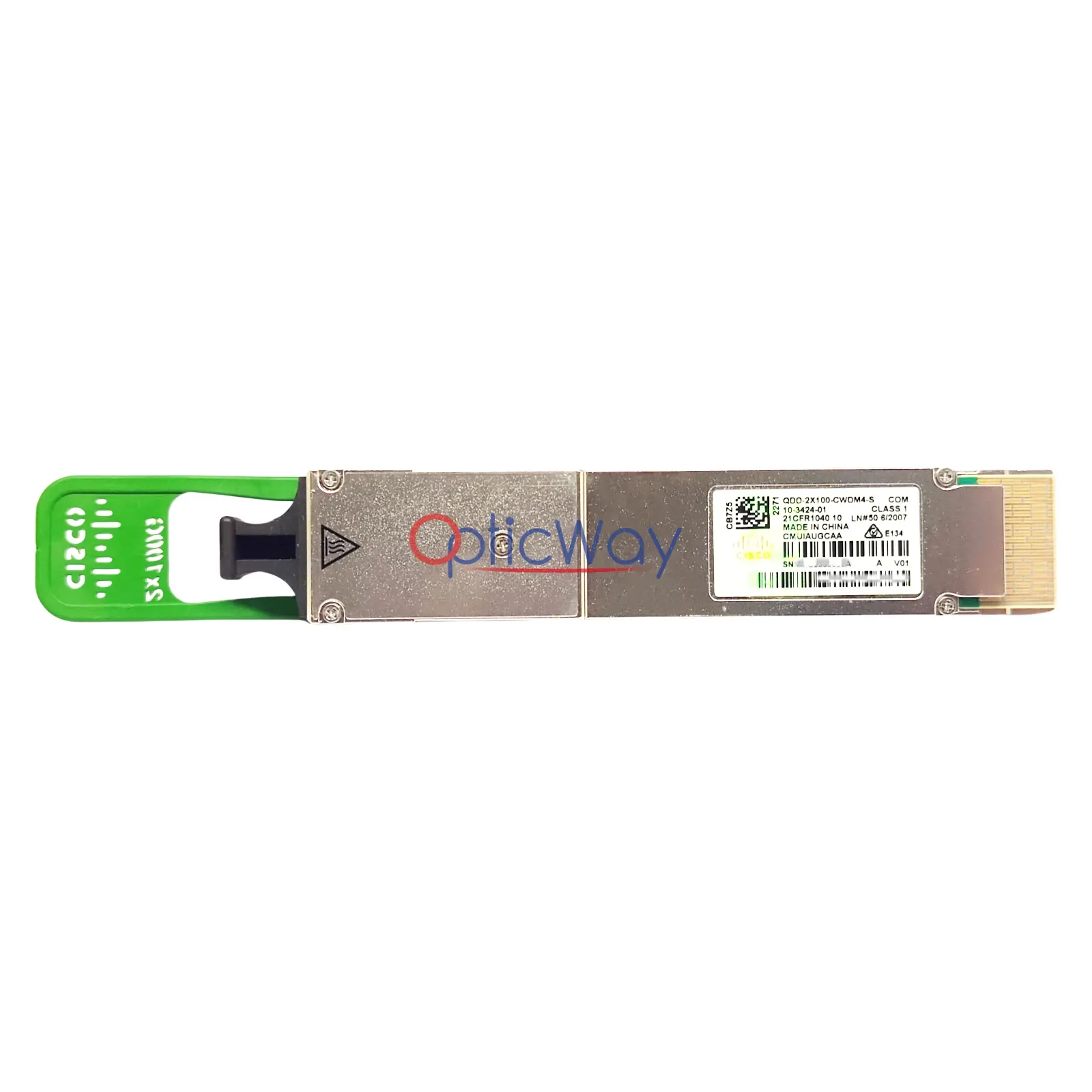 Cisco QDD-2X100-CWDM4-S 2x100GBASE-CWDM4 QSFP-DD Transceiver Full Label View