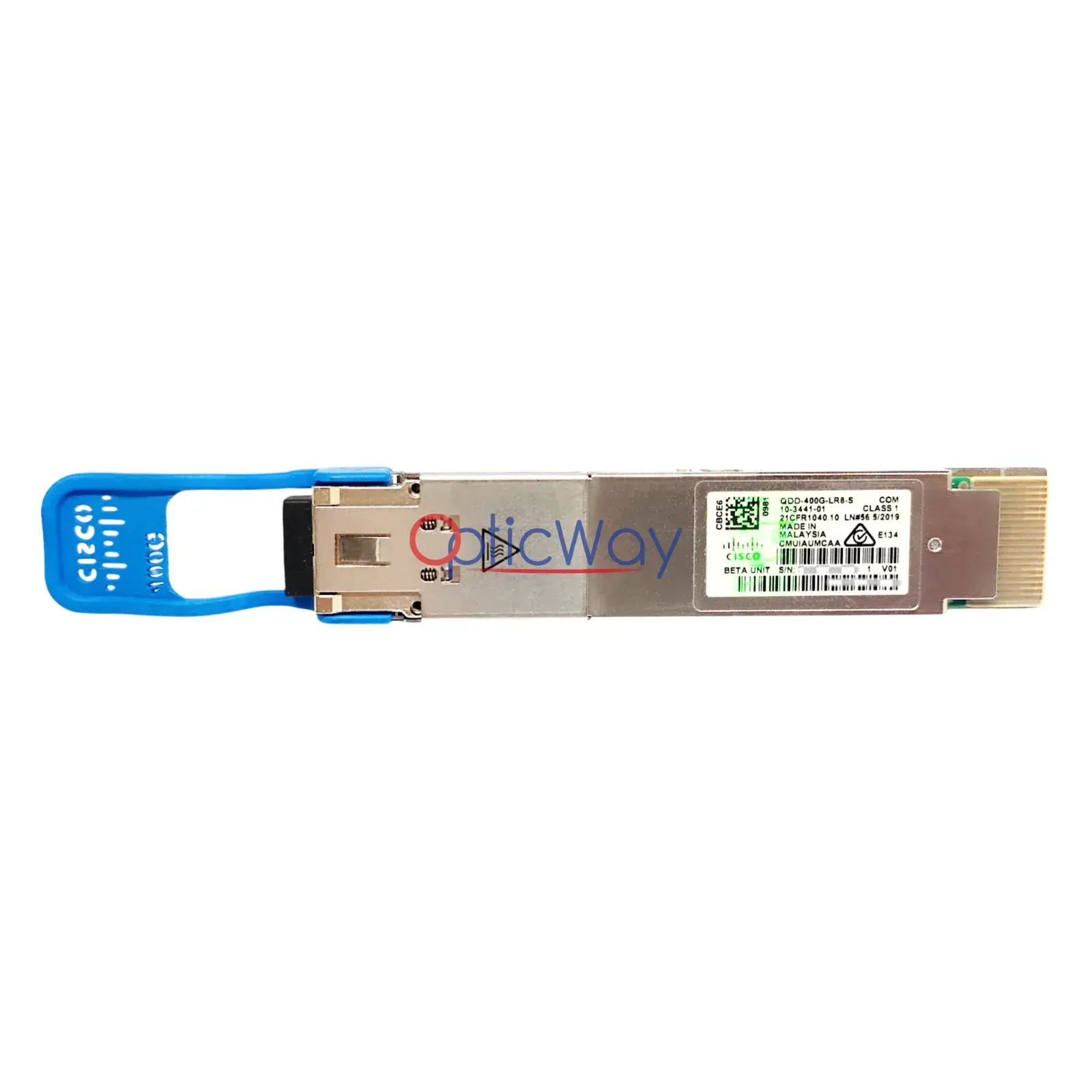 Cisco QDD-400G-LR8-S 400GBASE-LR8 QSFP-DD Transceiver Full Label View