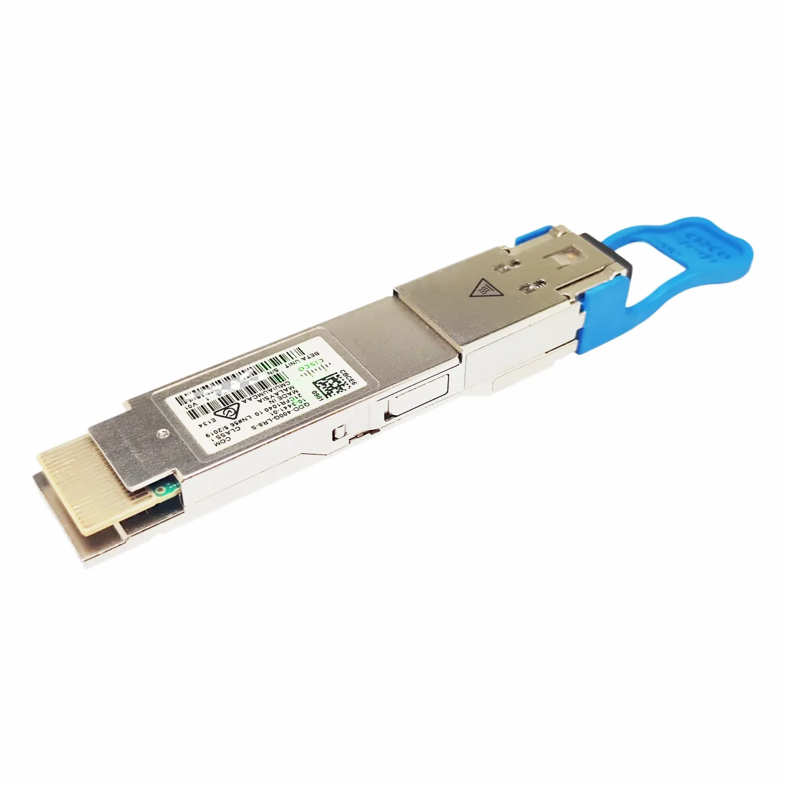 Cisco QDD-400G-LR8-S QSFP-DD Transceiver Gold Finger Side Front View