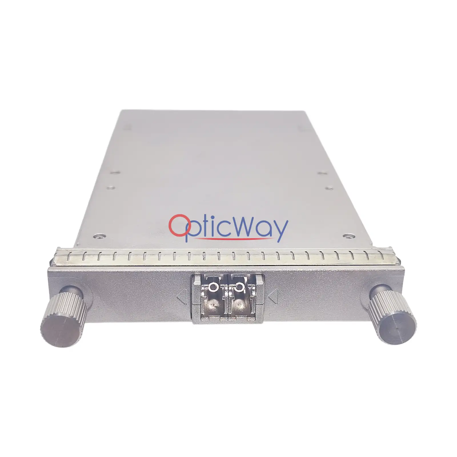 Ciena NTTA01BJE6 CFP Duplex LC Tx/Rx Optical Port Front Straight Close-Up Interface View