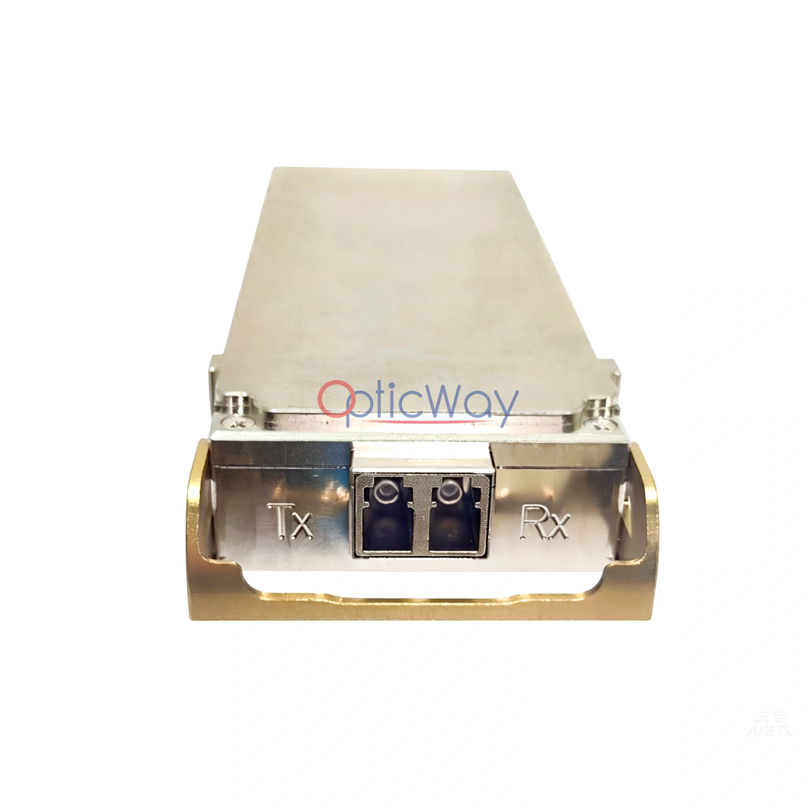 Acacia ON325078 200G CFP Coherent Transceiver Duplex LC Connector End Face Close-up with Tx/Rx Mark