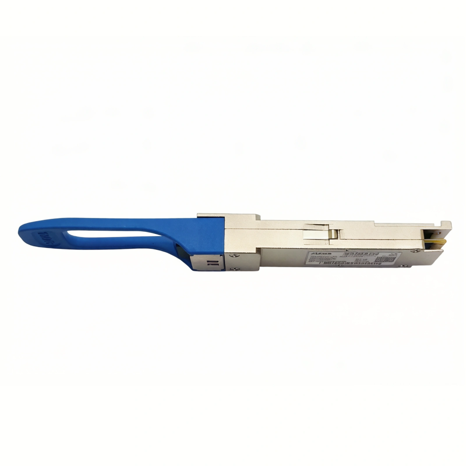 Ciena 160-9433-900 100GBASE-LR1 QSFP28 Transceiver Side View with Blue 100G Pull Tab