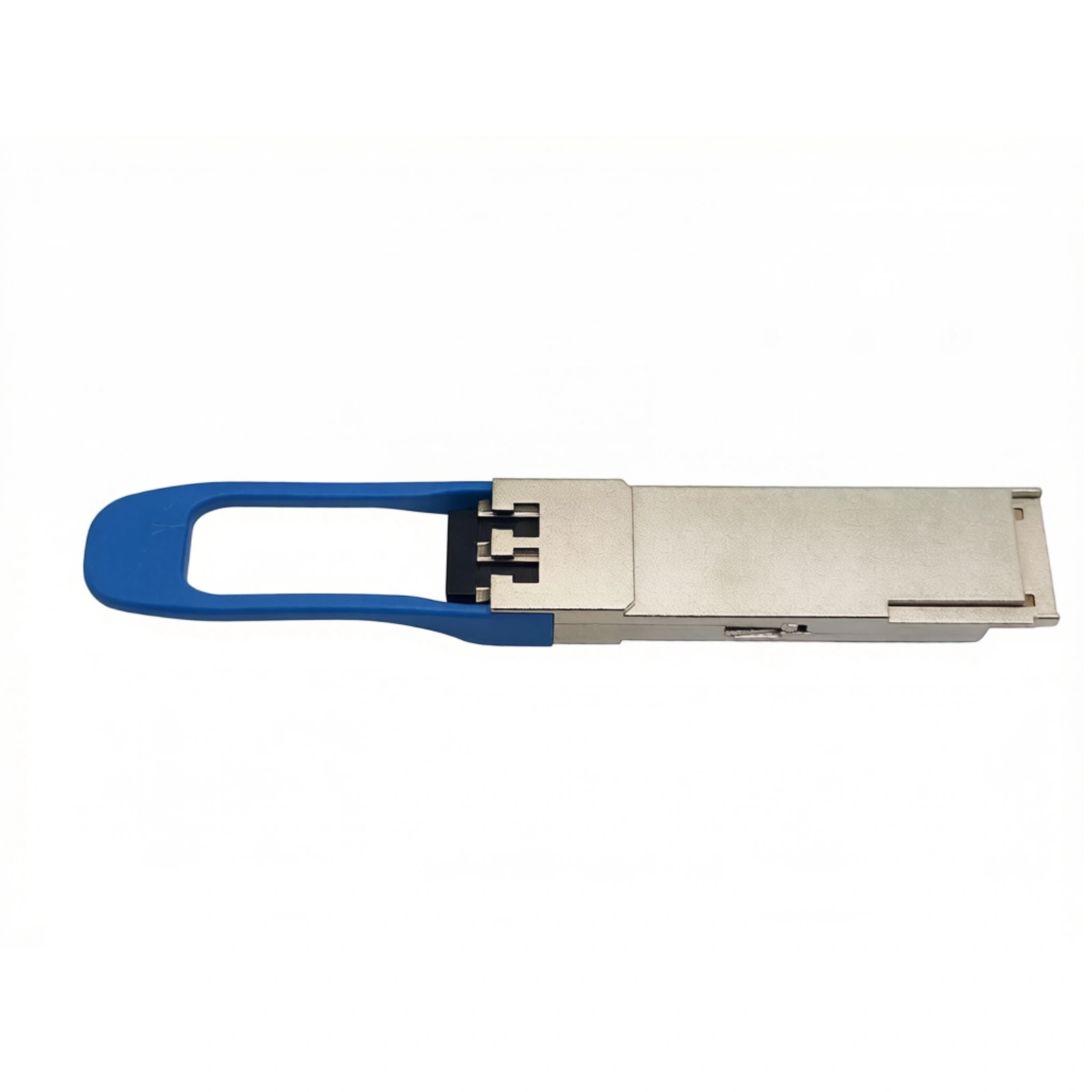 Ciena 160-9433-900 100G LR1 QSFP28 10km SMF Transceiver Back View with Blue 100G Pull Tab