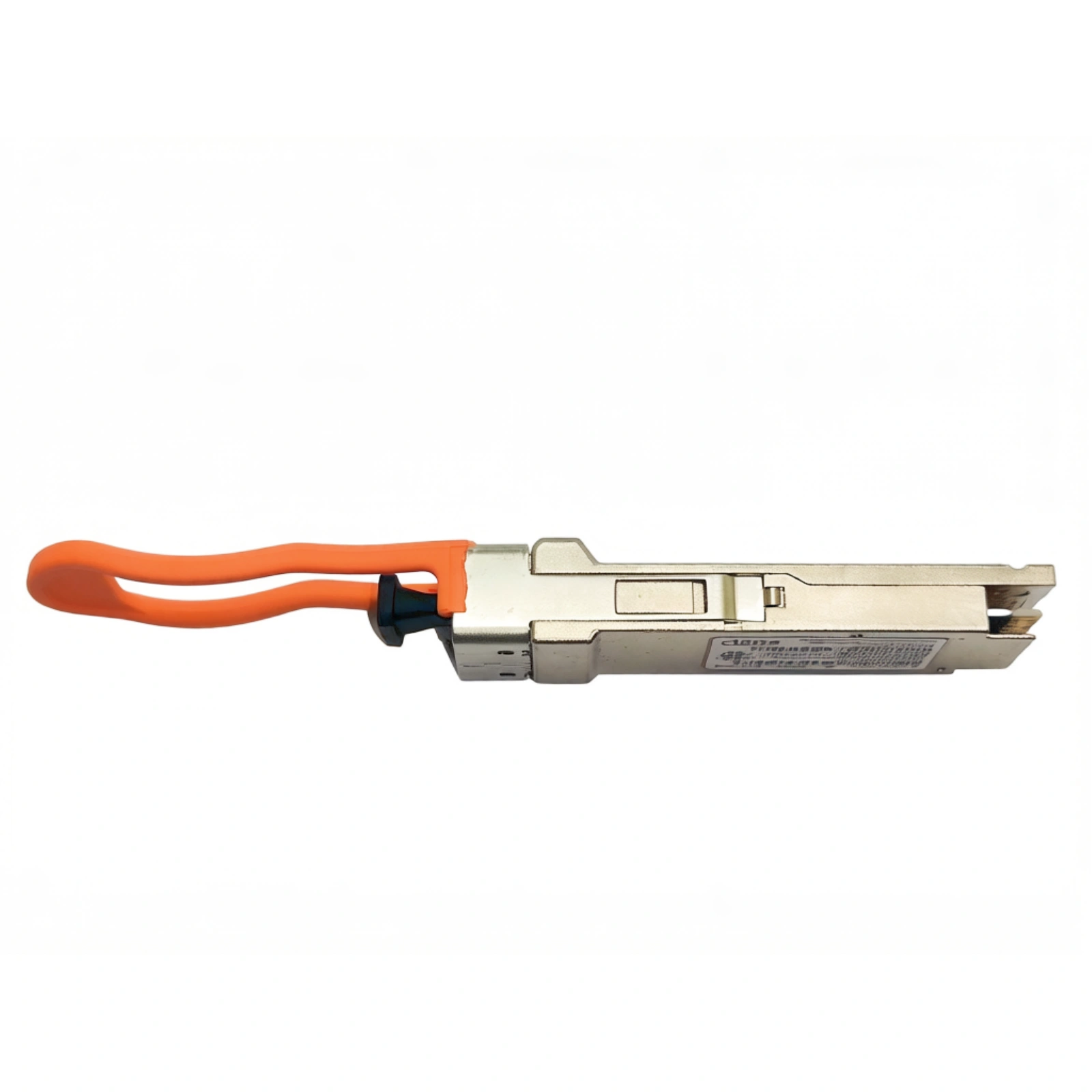 Ciena 160-9503-900 40GBASE-SR4 QSFP+ Transceiver Side View with Orange Pull Tab