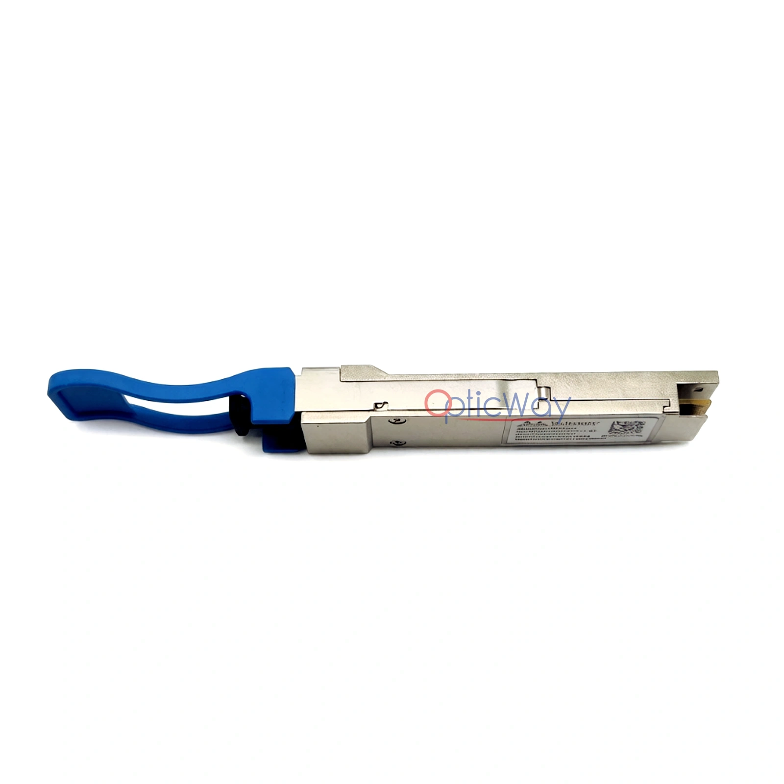 Mellanox MMS1C10-CM 100GBASE-PSM4 QSFP Transceiver Side View with Blue Pull Tab