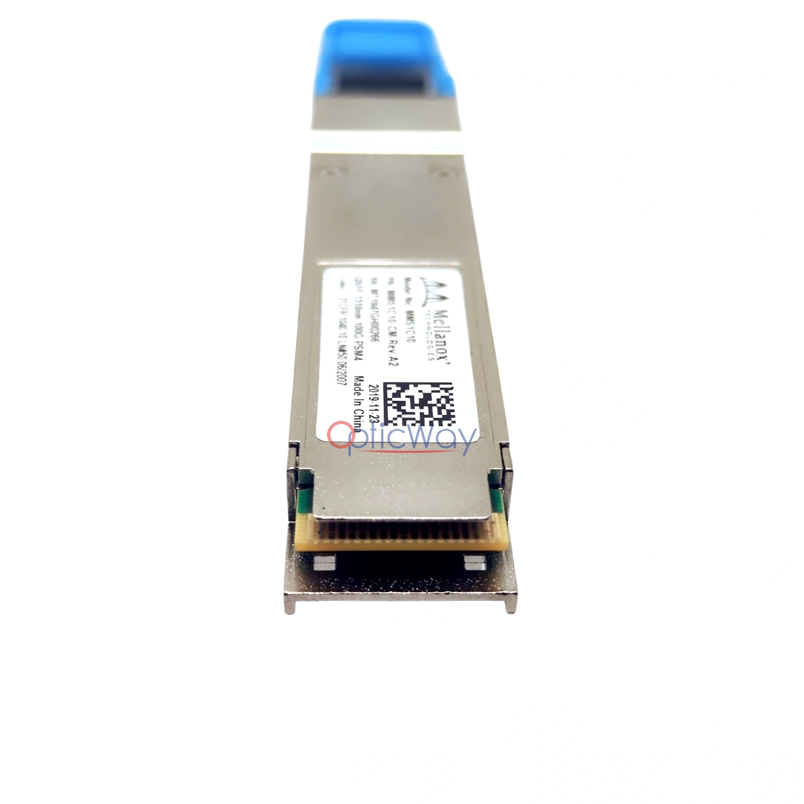 Mellanox MMS1C10-CM 100G PSM4 QSFP Transceiver Gold Finger End Face Close-up
