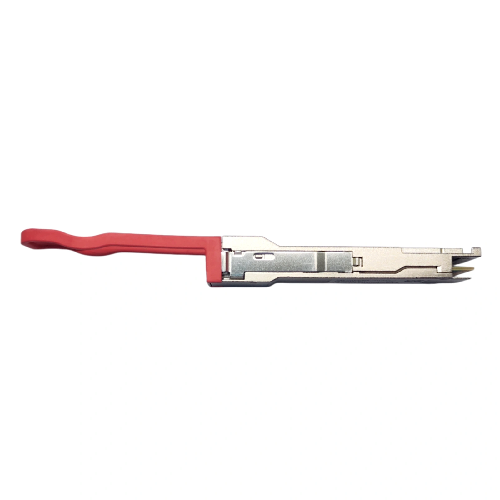 Huawei 02314HES 100G QSFP28-ER4 Transceiver Side View with Red Pull Tab