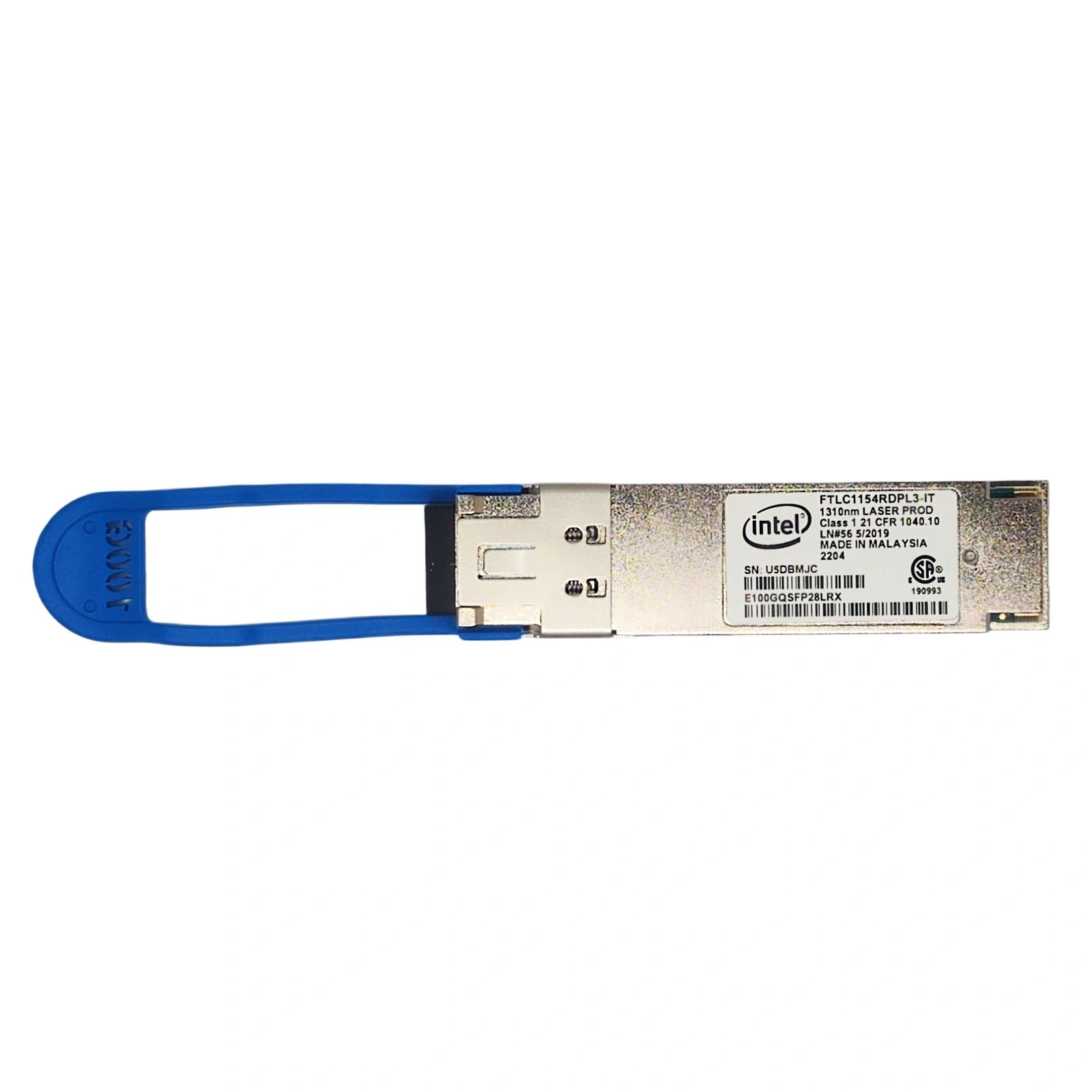 Intel E100GQSFP28LRX FTLC1154RDPL3-IT 100GBASE-LR4 QSFP28 Transceiver with Label