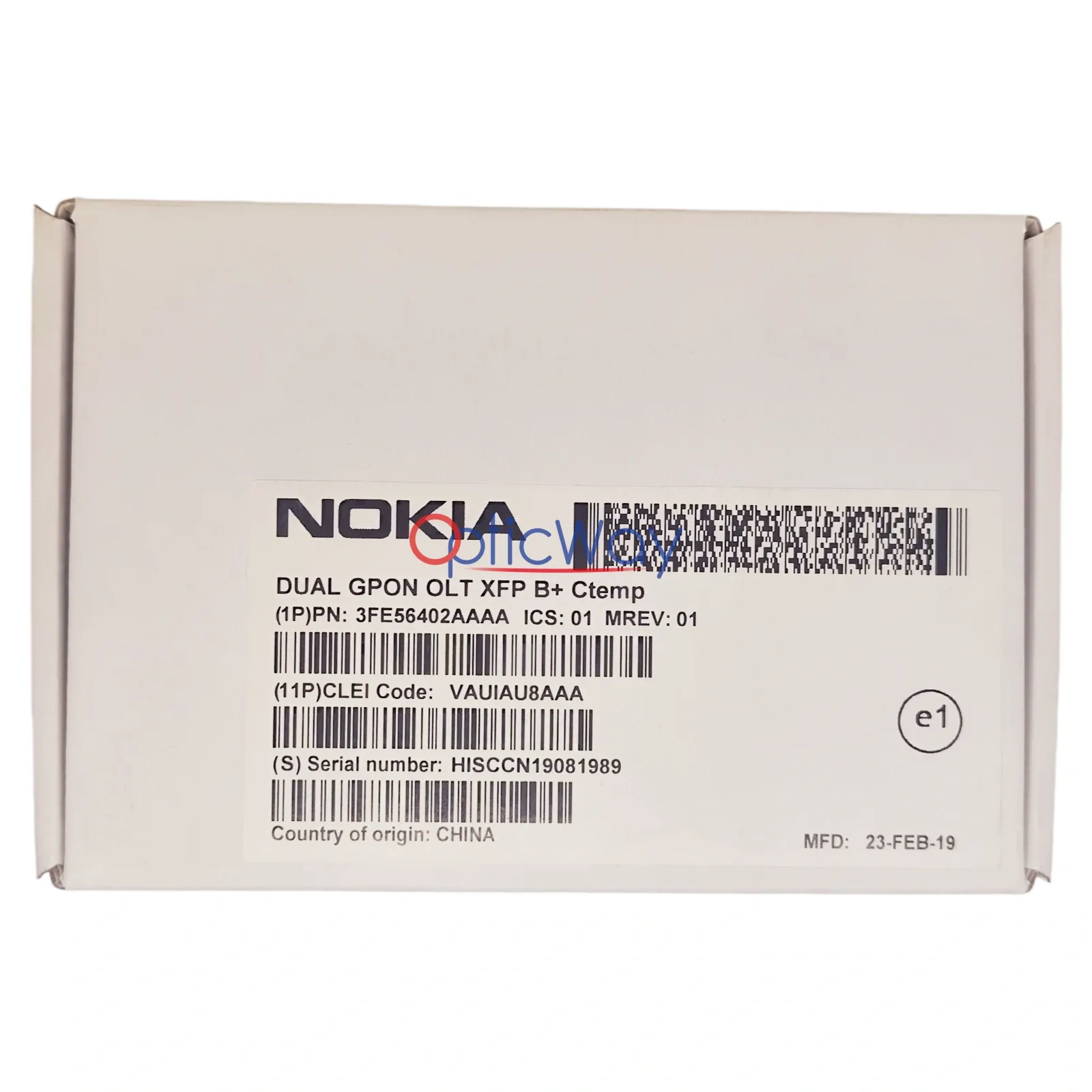 Nokia 3FE56402AA 01 Dual GPON OLT XFP B+ Ctemp Transceiver with Full Label