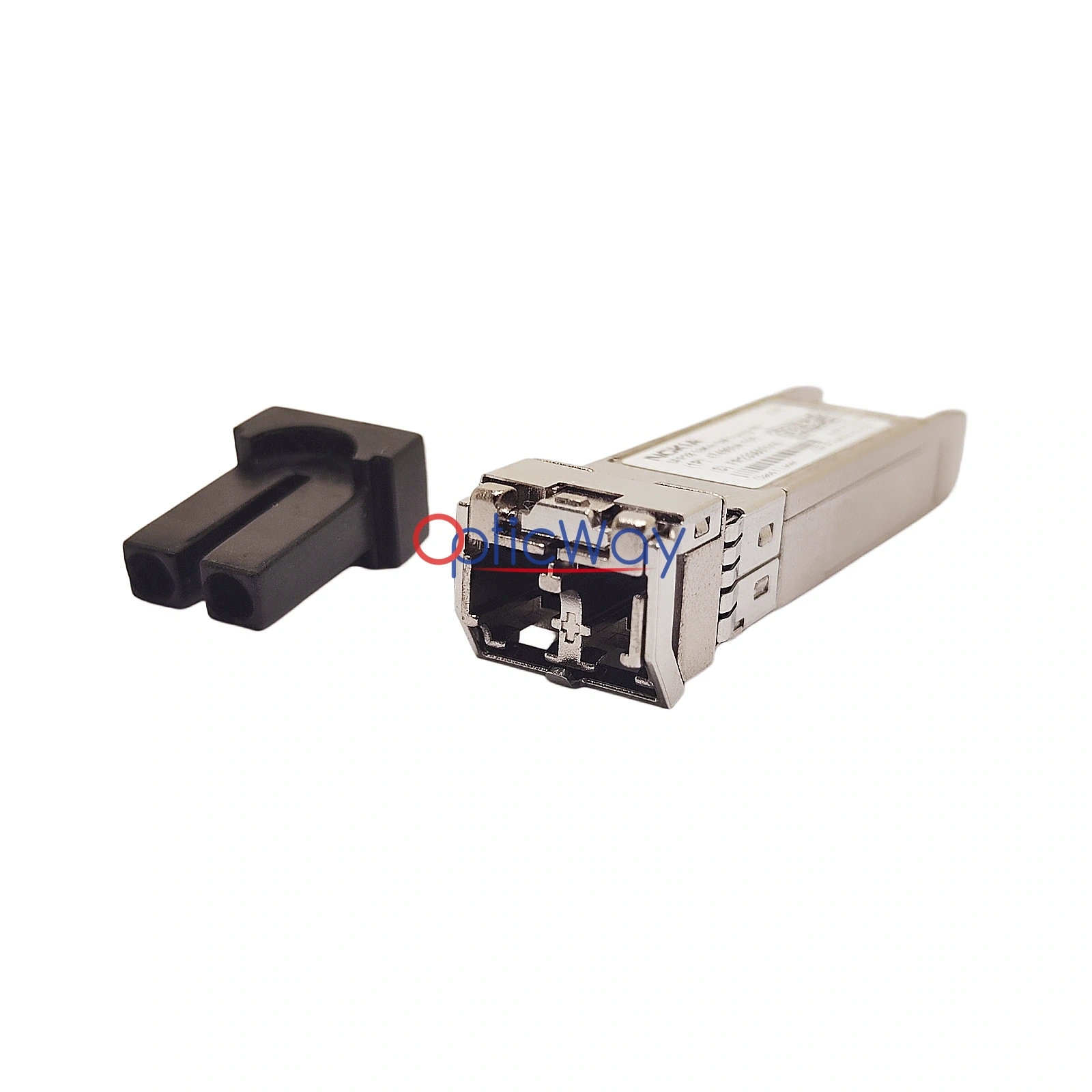 Nokia 474903A.101 25GBASE-LR SFP28 Transceiver Duplex LC Connector Close-up with Dust Cap