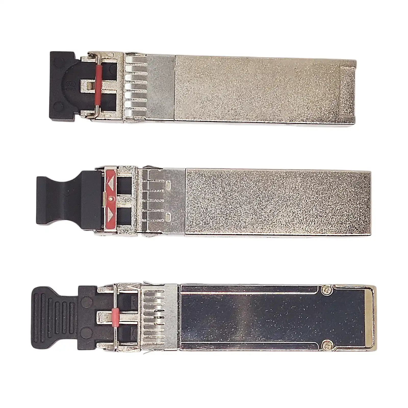 Nokia 1AB390930014 SFP+ Transceiver Units Side-by-Side Rear View with Red Marking