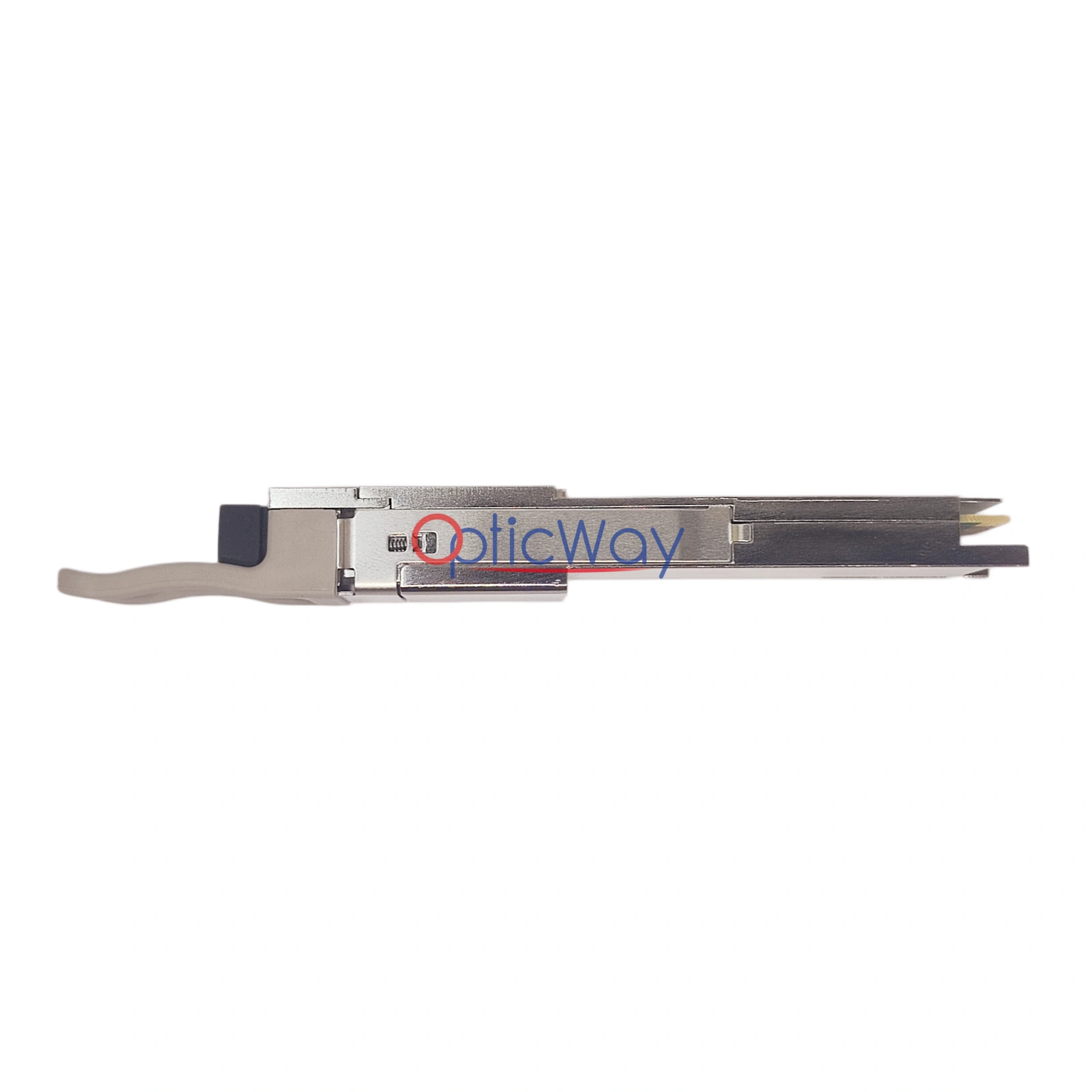 Ciena XCVR-Q20U01 100G 20km QSFP28 Transceiver Side View with Gray Pull Tab