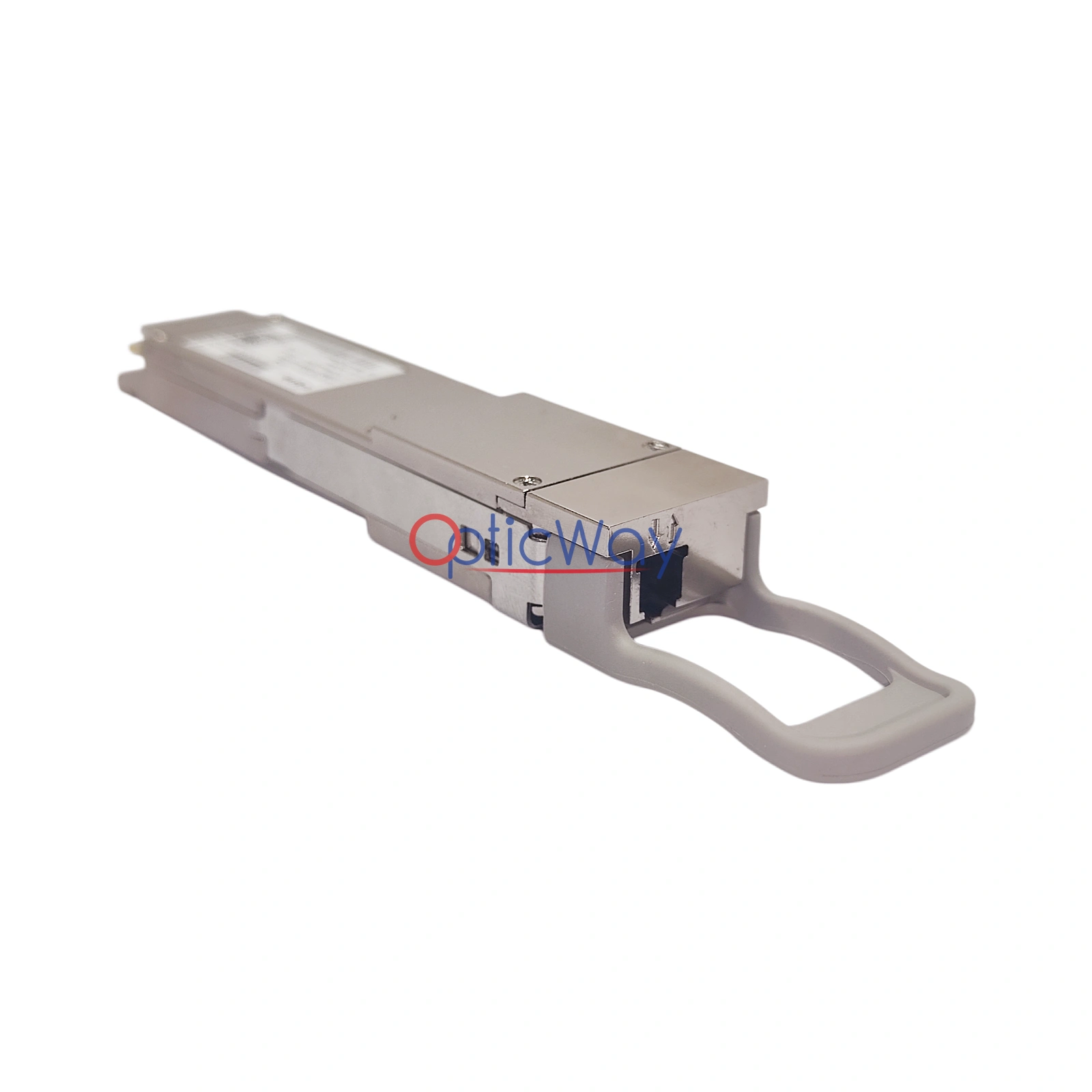 Ciena XCVR-Q20U01 100G BiDi QSFP28 Transceiver LC Connector Close-up with Gray Pull Tab