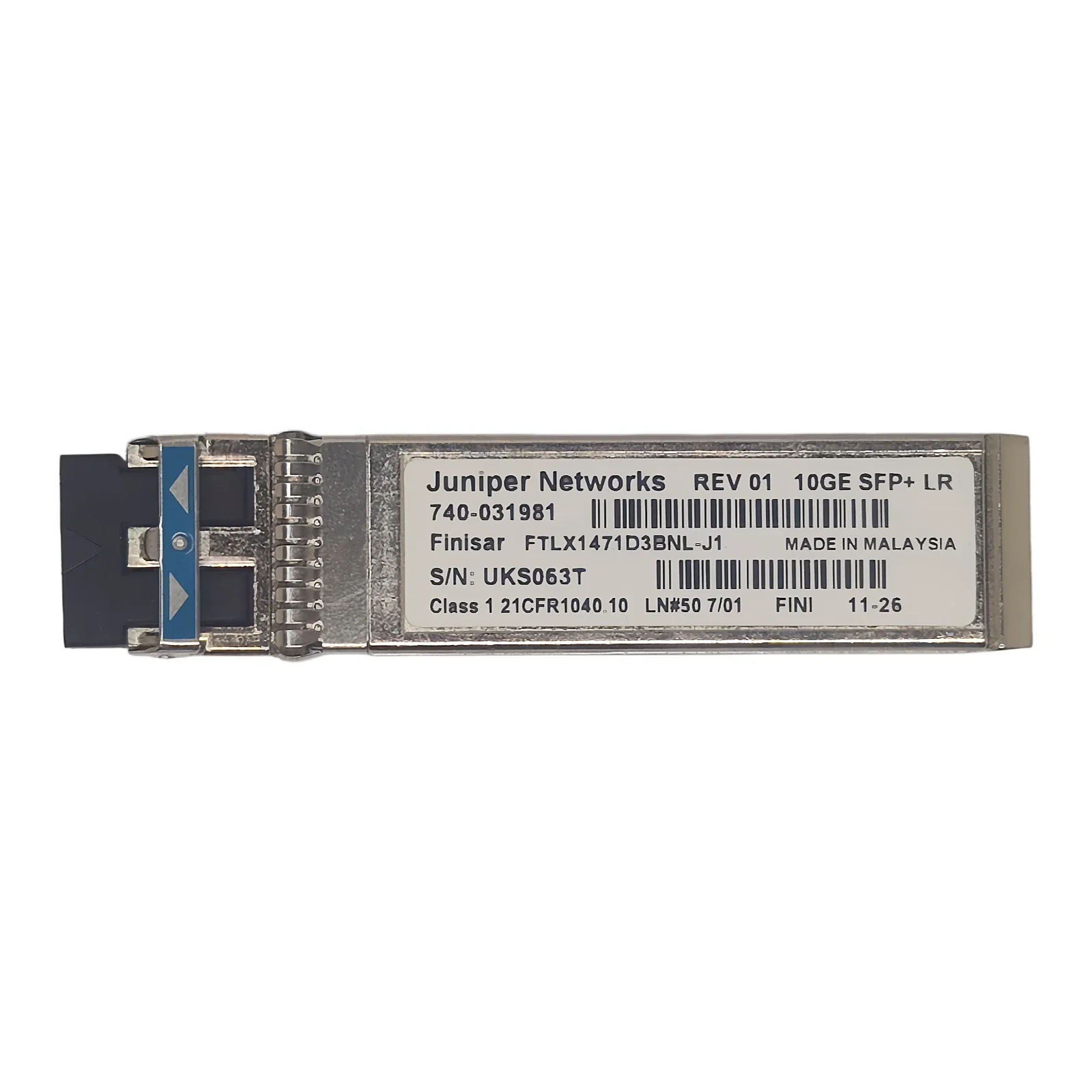 Juniper 740-031981 10GBASE-LR SFP+ Transceiver with Full Label and LC Connector