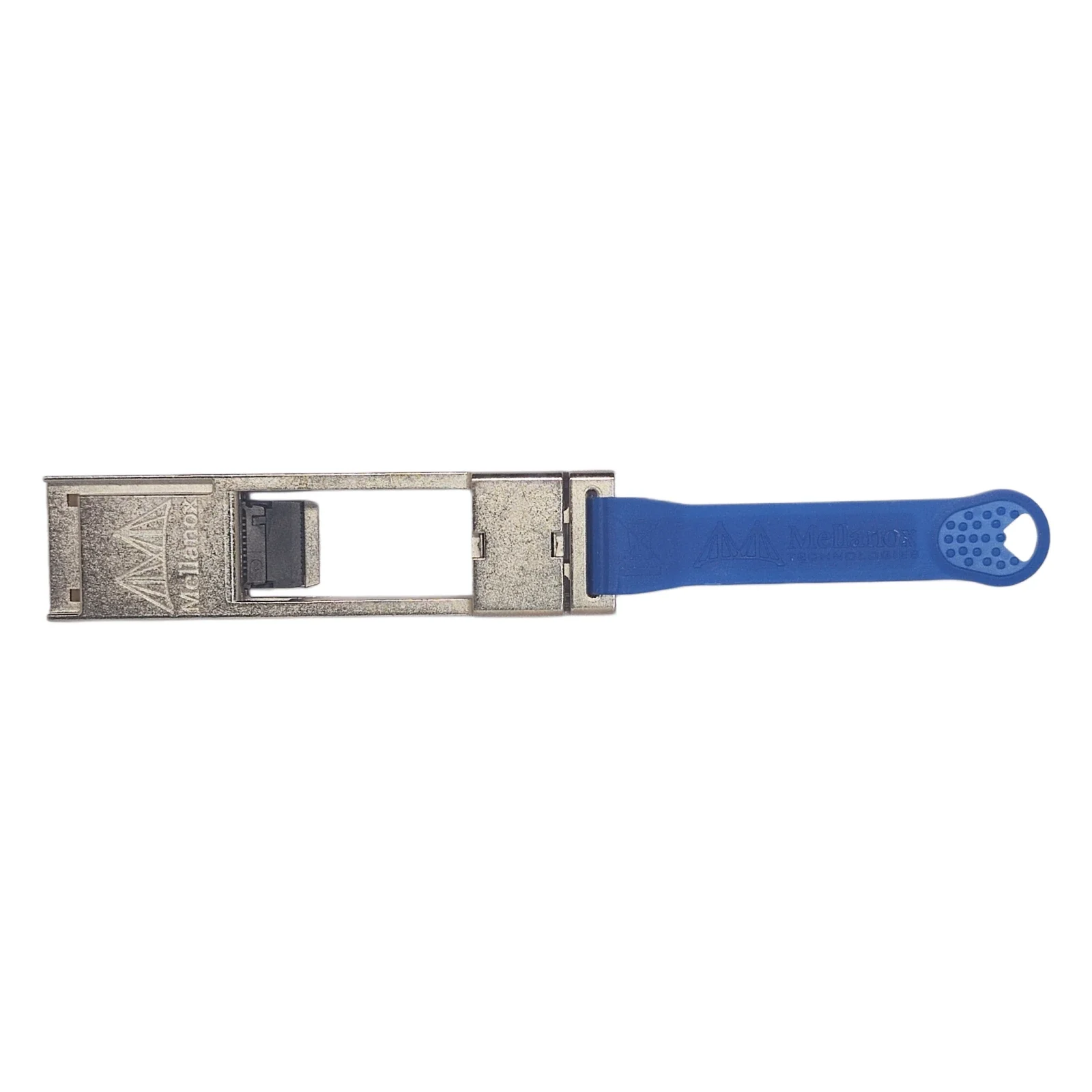 Mellanox 655874-B21 QSFP+ to SFP+ Adapter Rear View with Embossed Mellanox Logo