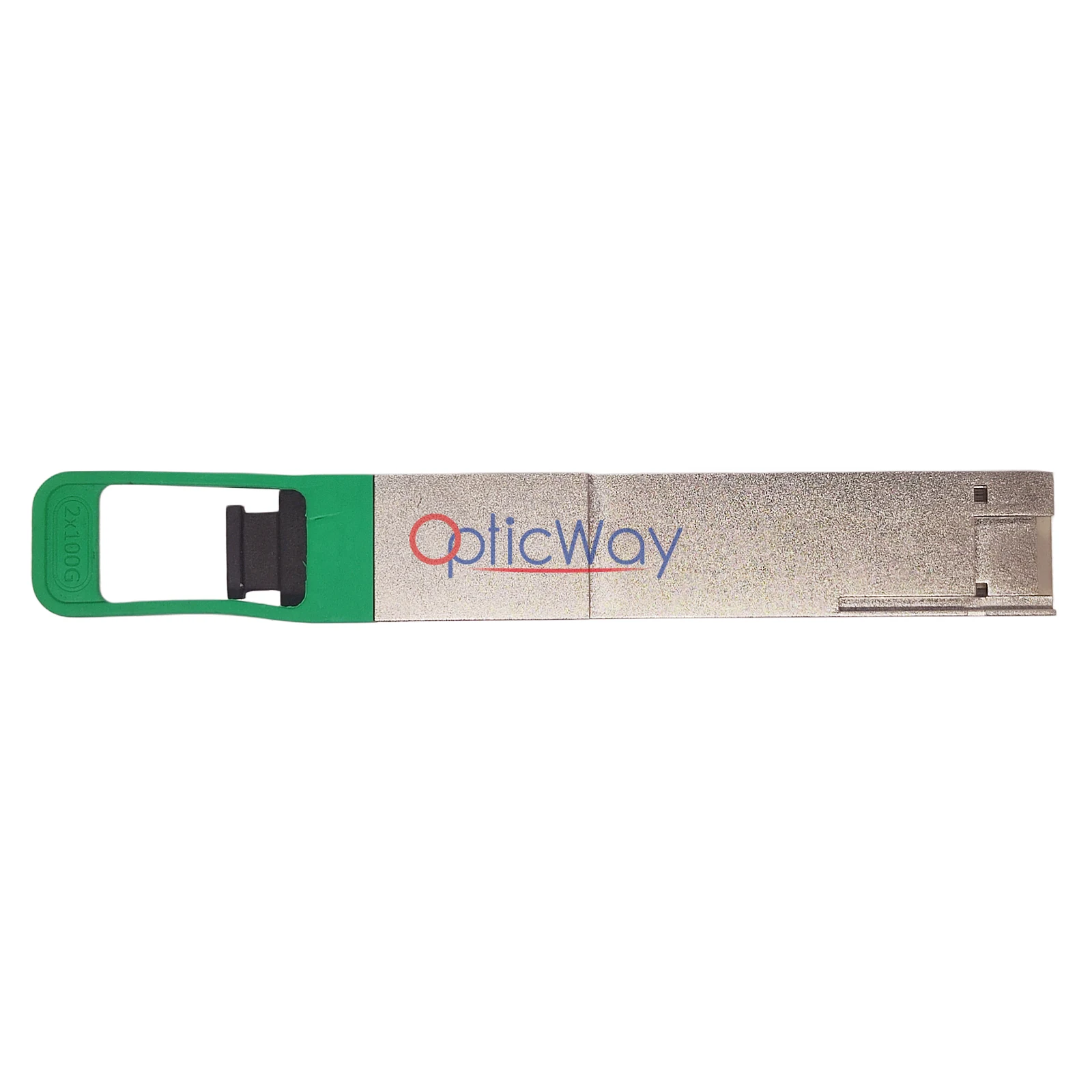 Eoptolink ZXS-QD2XCW4Z-00 QSFP-DD 200G Transceiver Rear View with Green Pull Tab