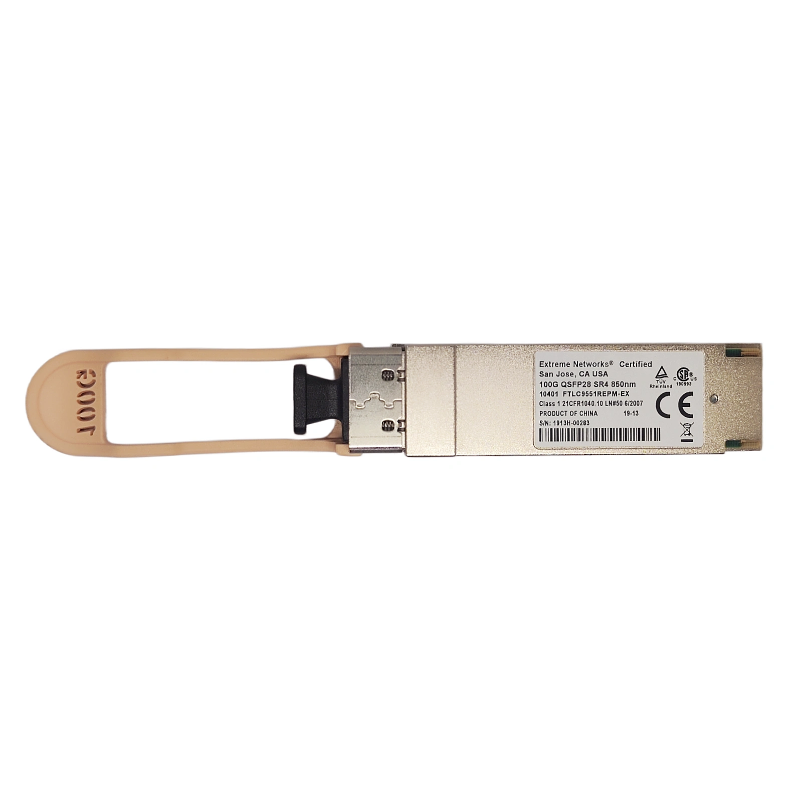 Extreme Networks 10401 FTLC9551REPM-EX 100G QSFP28 SR4 Transceiver with Full Label