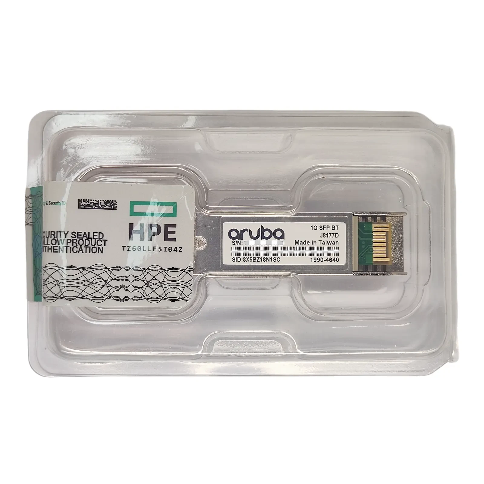 HPE Aruba J8177D 1G SFP 1000BASE-T RJ45 Transceiver in HPE Sealed Packaging