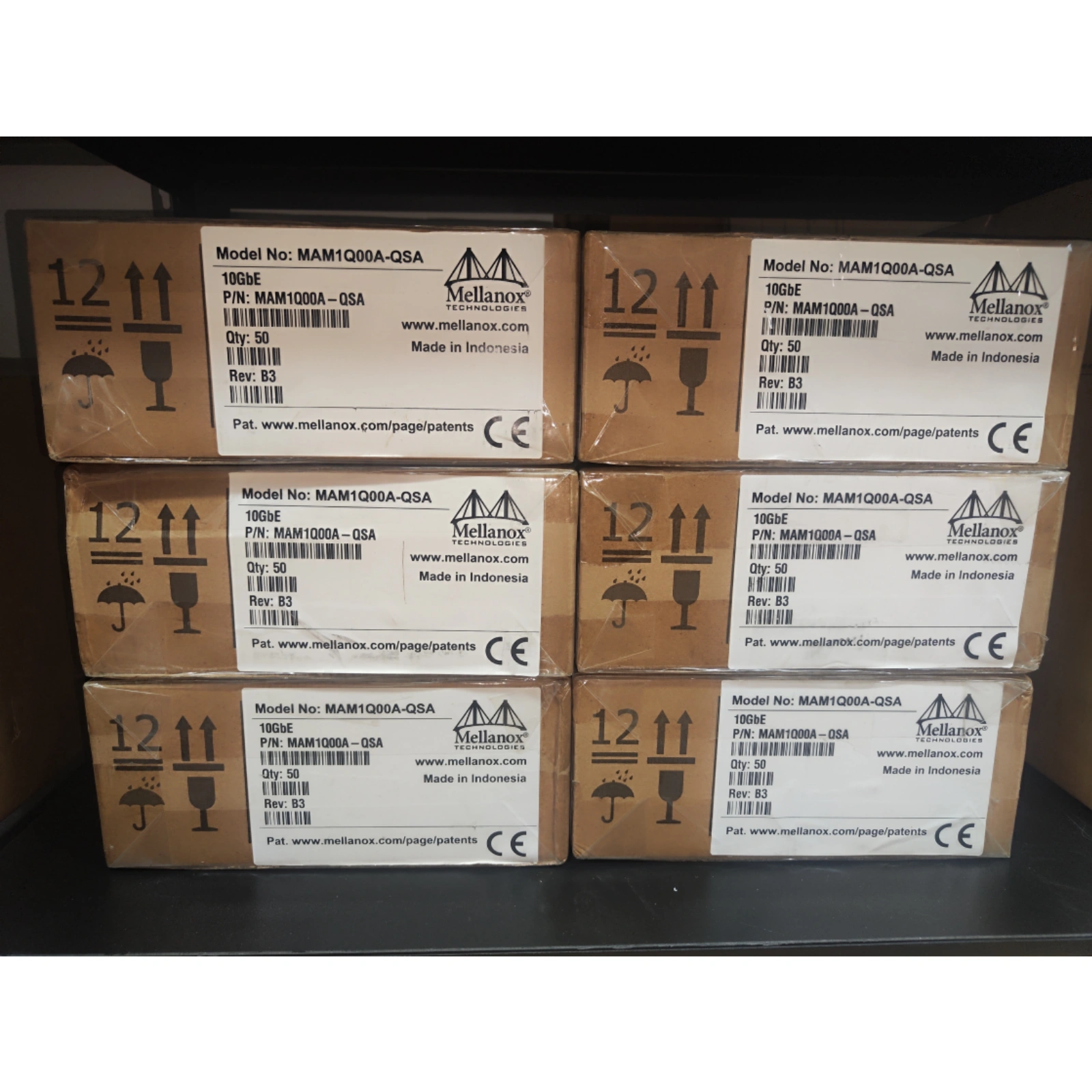 Mellanox MAM1Q00A-QSA QSFP+ to SFP+ Adapter Bulk Packaging Boxes