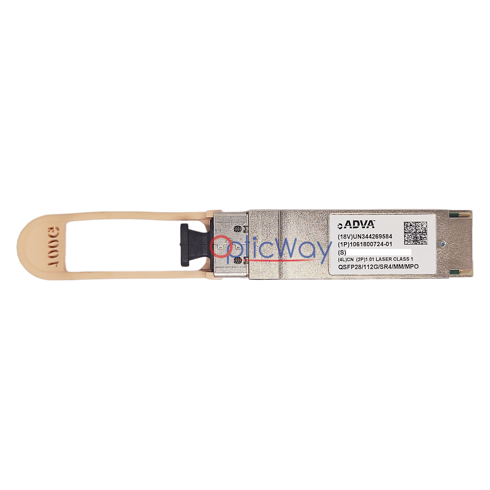 ADVA 1061800724-01 QSFP28 112G SR4 Transceiver with Full Label and Gold Finger
