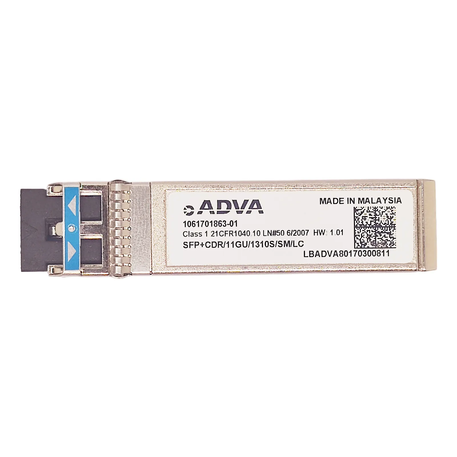 ADVA 1061701863-01 11GBASE-LR SFP+ Transceiver with Full Label
