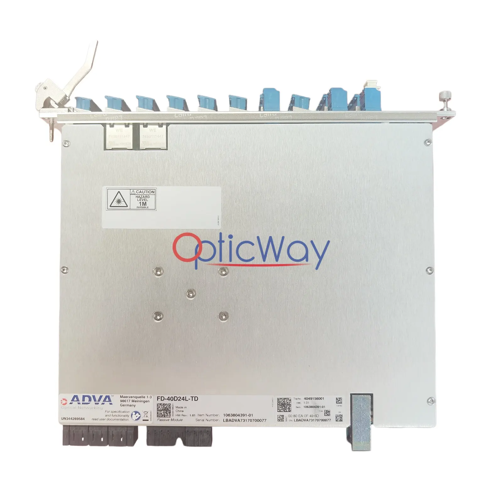 ADVA FD-40D24L-TD Passive Optical Module for FSP 3000 Series Front View