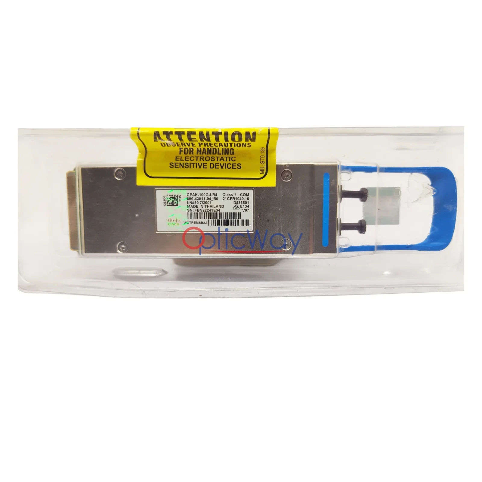 Cisco CPAK-100G-LR4 Transceiver in ESD Protective Packaging