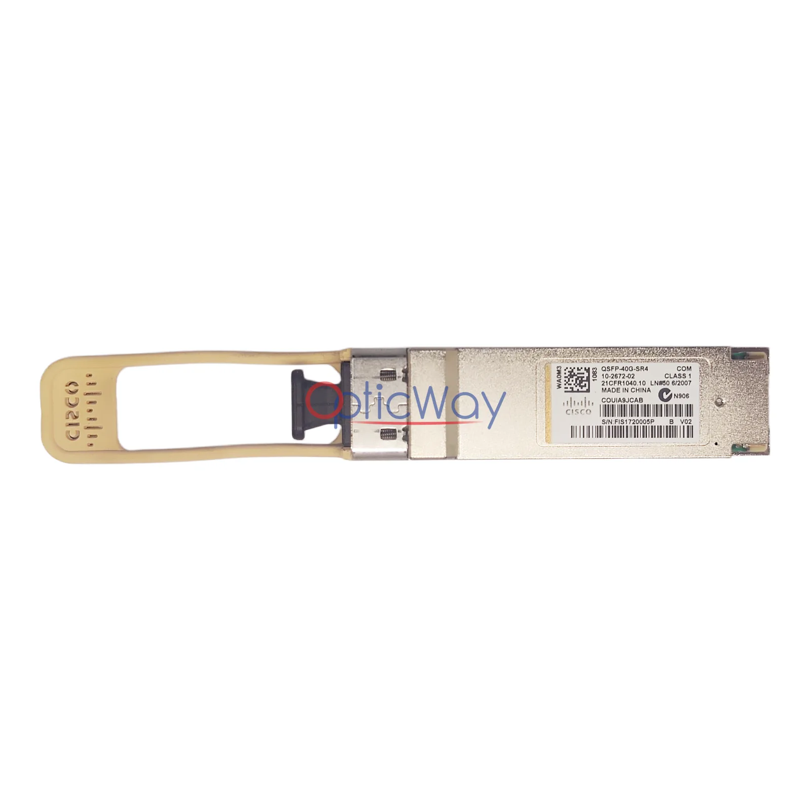 Cisco QSFP-40G-SR4 40GBASE-SR4 QSFP+ Transceiver Full Label View