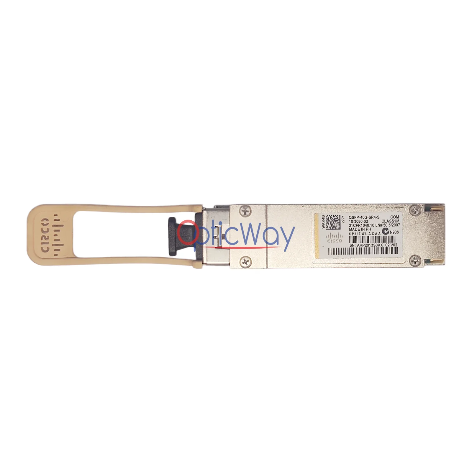 Genuine Cisco QSFP-40G-SR4-S 40GBASE-SR4 QSFP+ Transceiver Full Label View
