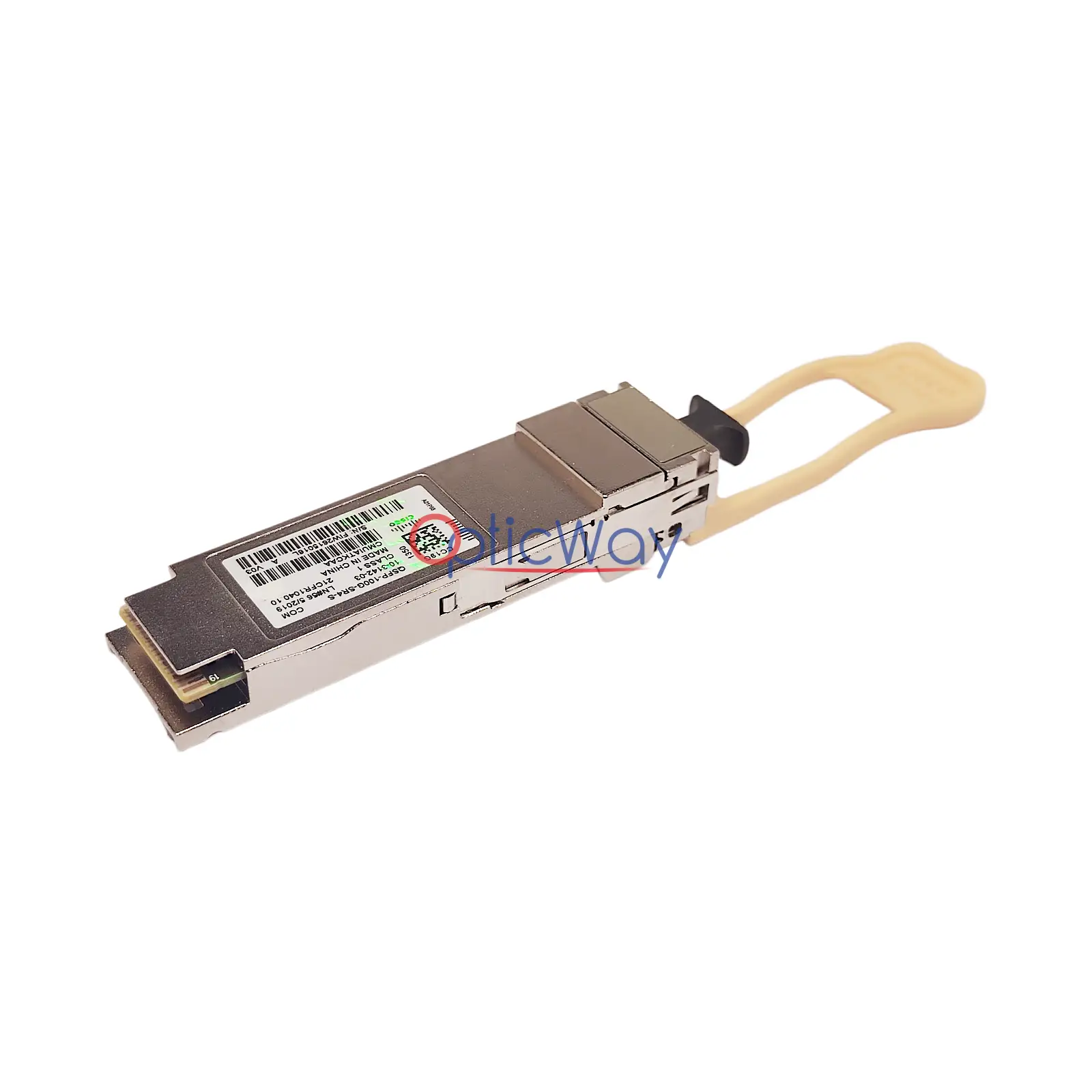 Cisco QSFP-100G-SR4-S QSFP28 Transceiver Gold Finger Rear Side View