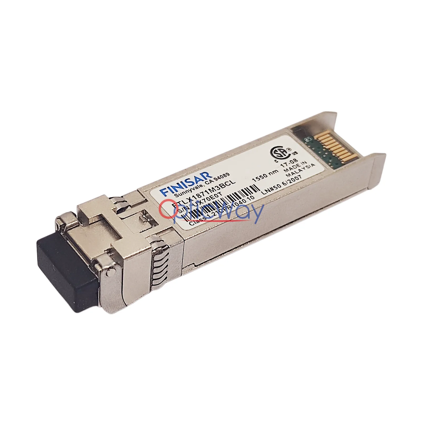 Finisar FTLX1871M3BCL 10G ZR LC SMF Transceiver Angled View
