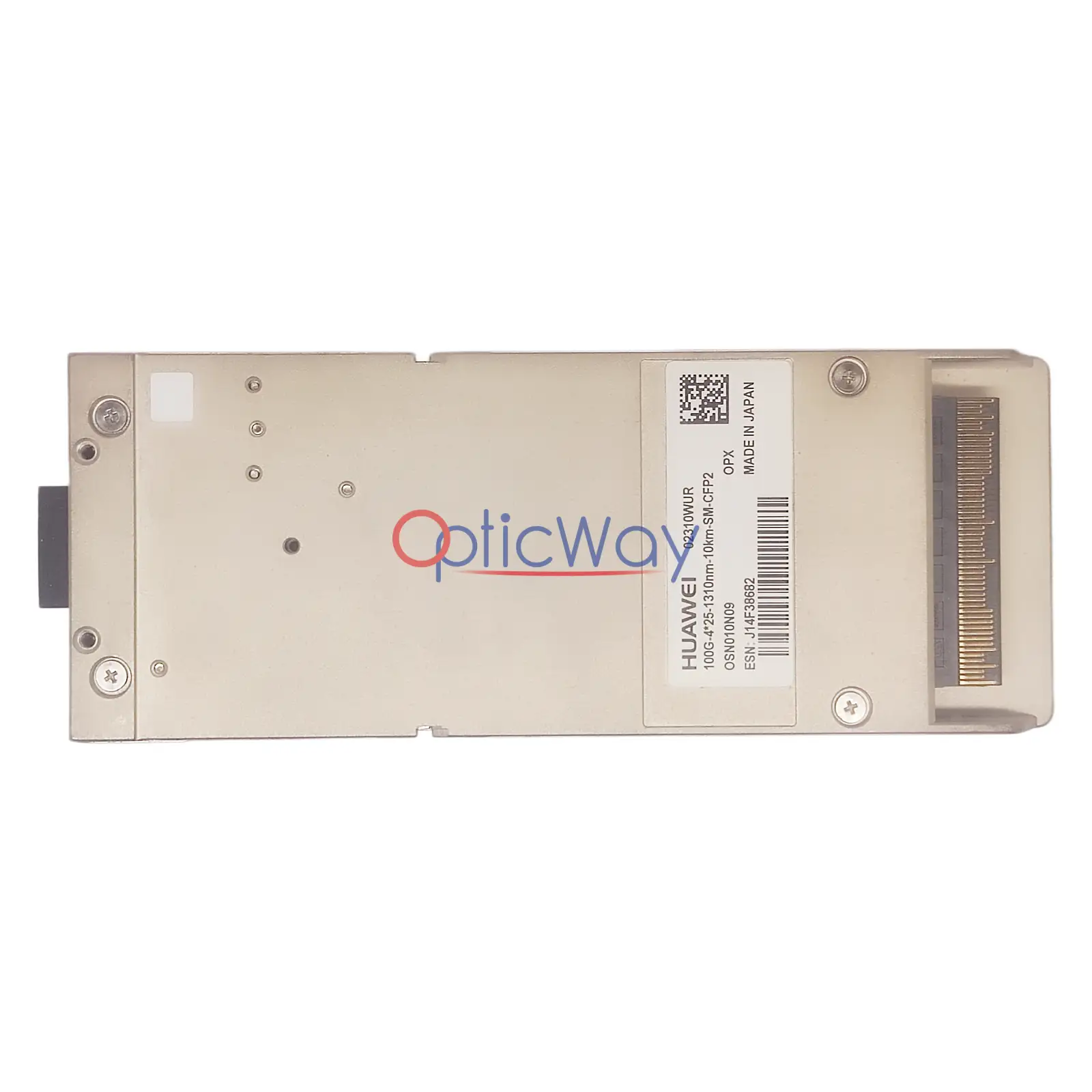 Genuine Huawei 02310WUR CFP2 100GBASE-LR4 Transceiver Front Label & Gold Finger View OSN010N09