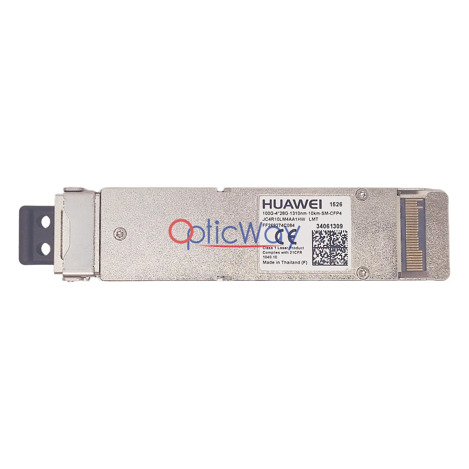 Genuine Huawei 34061309 CFP4 100GBASE-LR4 Transceiver Front Label & Gold Finger View JC4R10LM4AA1HW