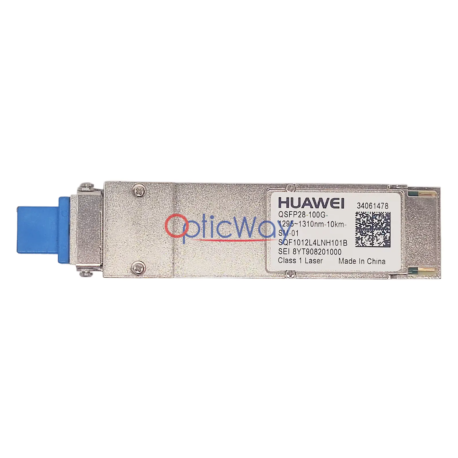 Genuine Huawei 34061478 QSFP28 100GBASE-LR4 Transceiver Front Label & Gold Finger View SQF1012L4LNH101B