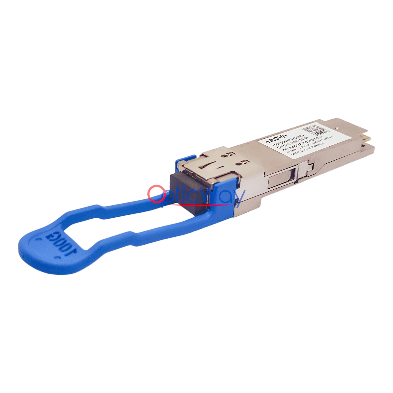 ADVA 1061800720-01 QSFP28 112G LR4 Transceiver Duplex LC Connector Close-up
