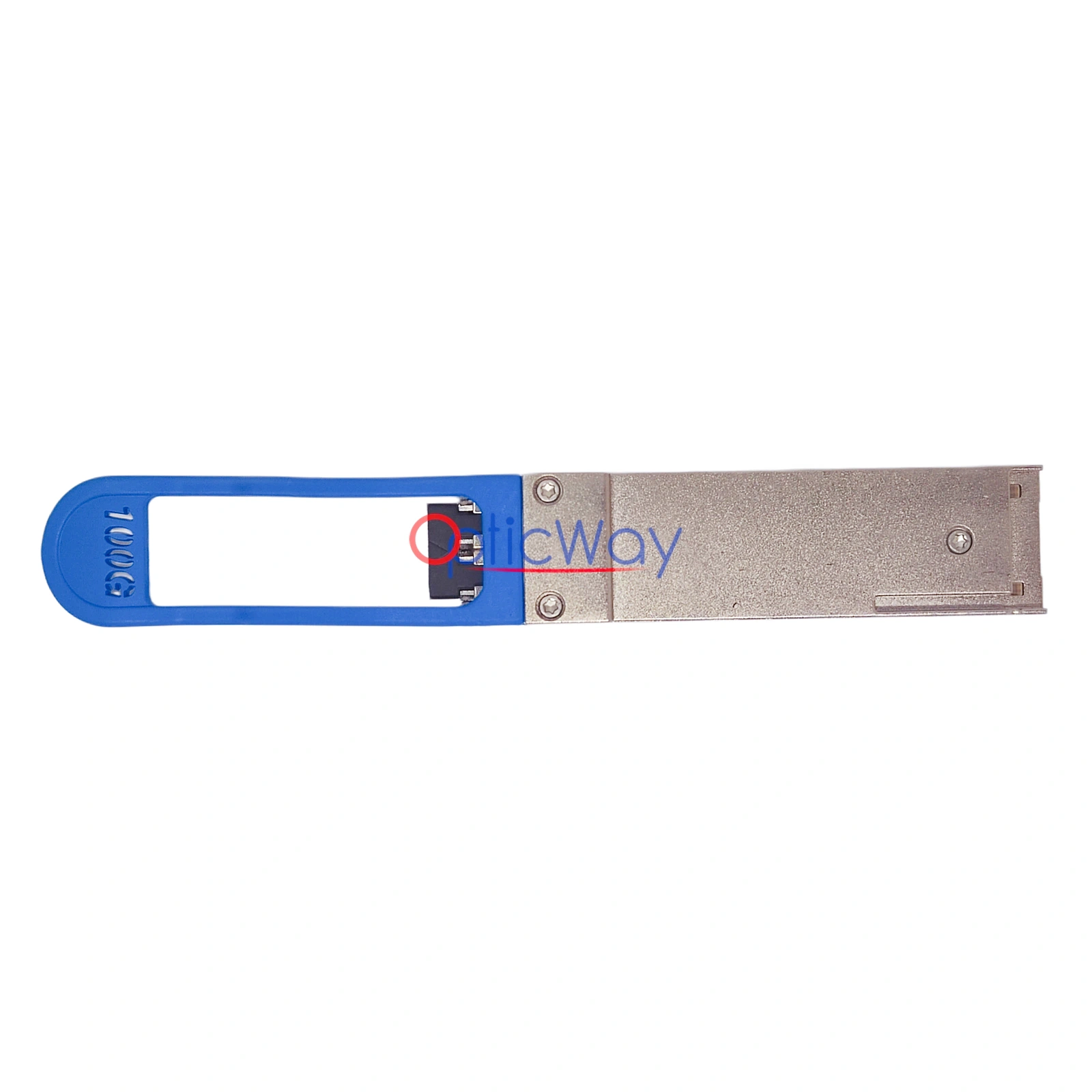 ADVA 1061800720-01 QSFP28 112G Transceiver Rear View with Blue Pull Tab