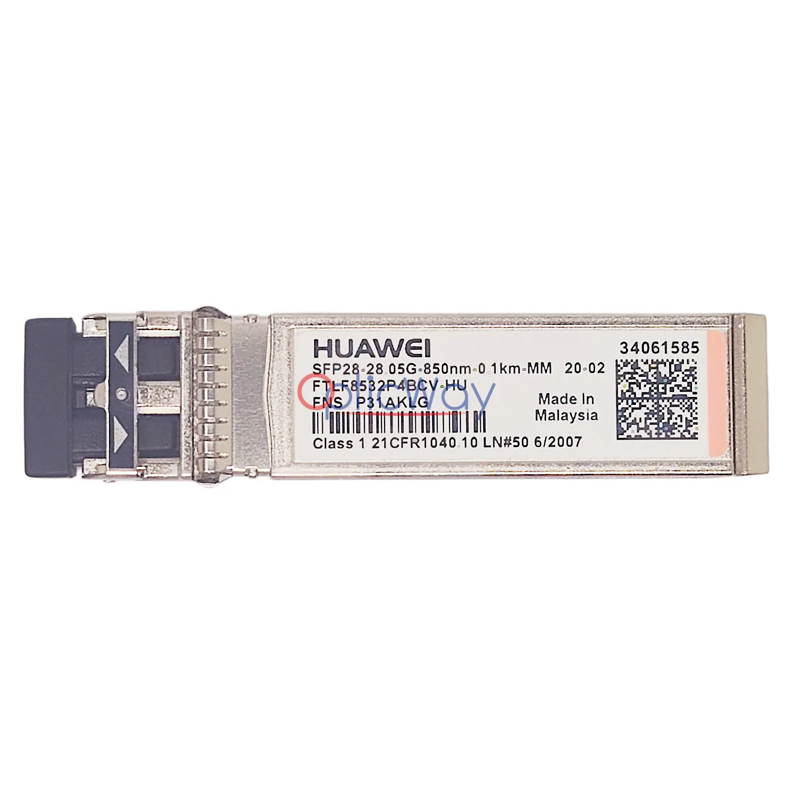 Original Huawei 34061585 FTLF8532P4BCV-HU 25G SFP28 SR Full Front Label View