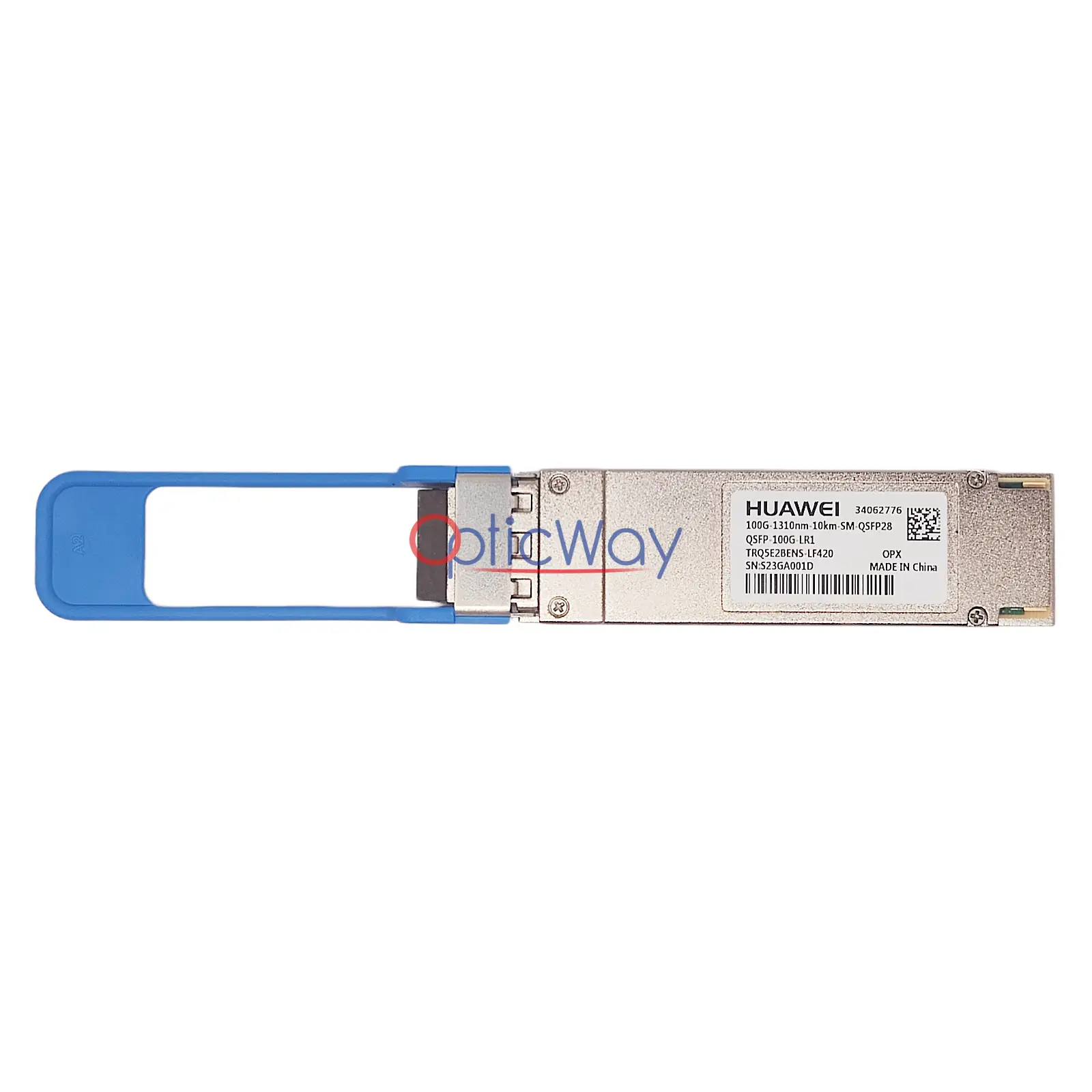 Genuine Huawei 34062776 TRQ5E2BENS-LF420 QSFP-100G-LR 100G QSFP28 LR1 Full Front Label View