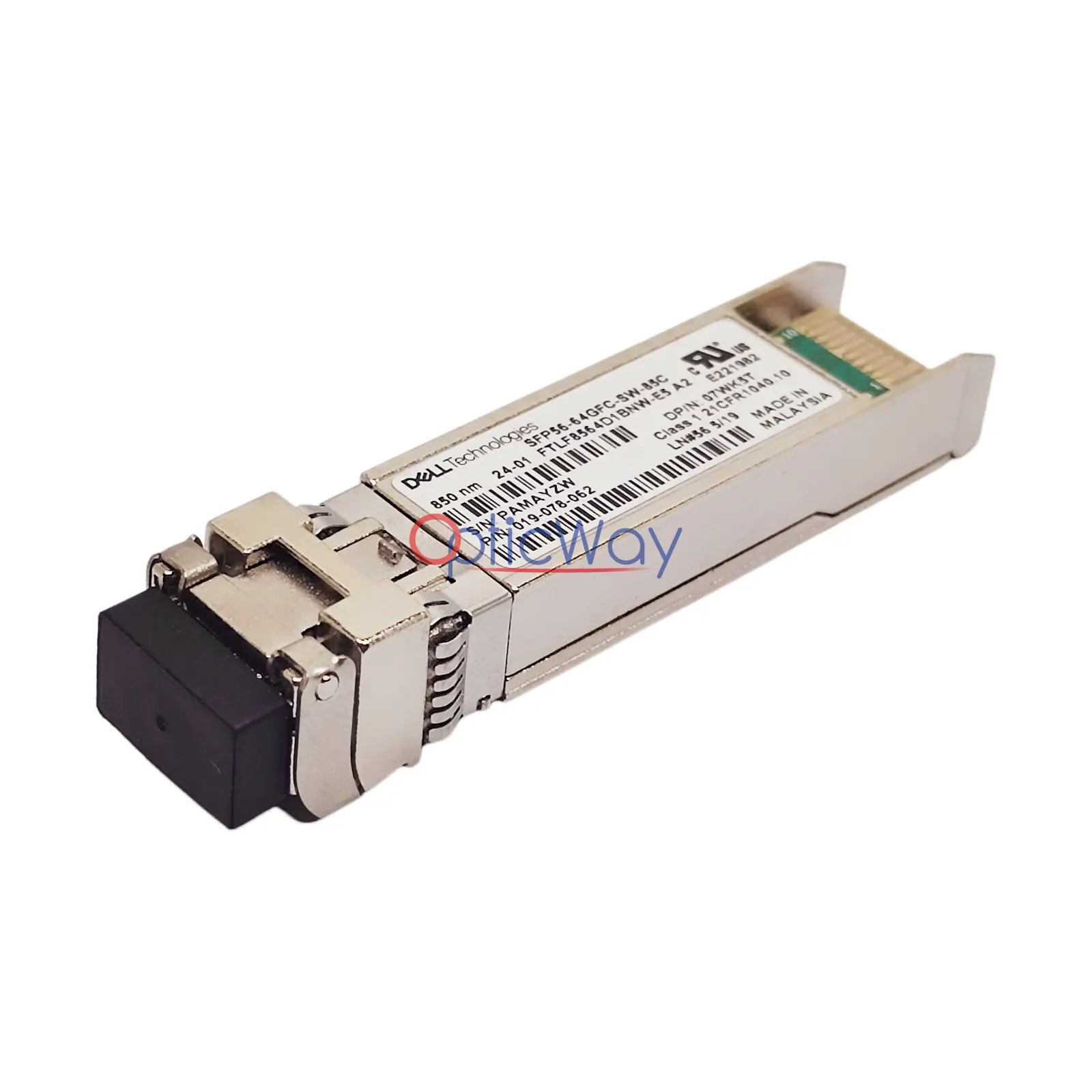 Dell SFP56-64GFC-SW-85C 07WK5T Side Front & LC Connector View