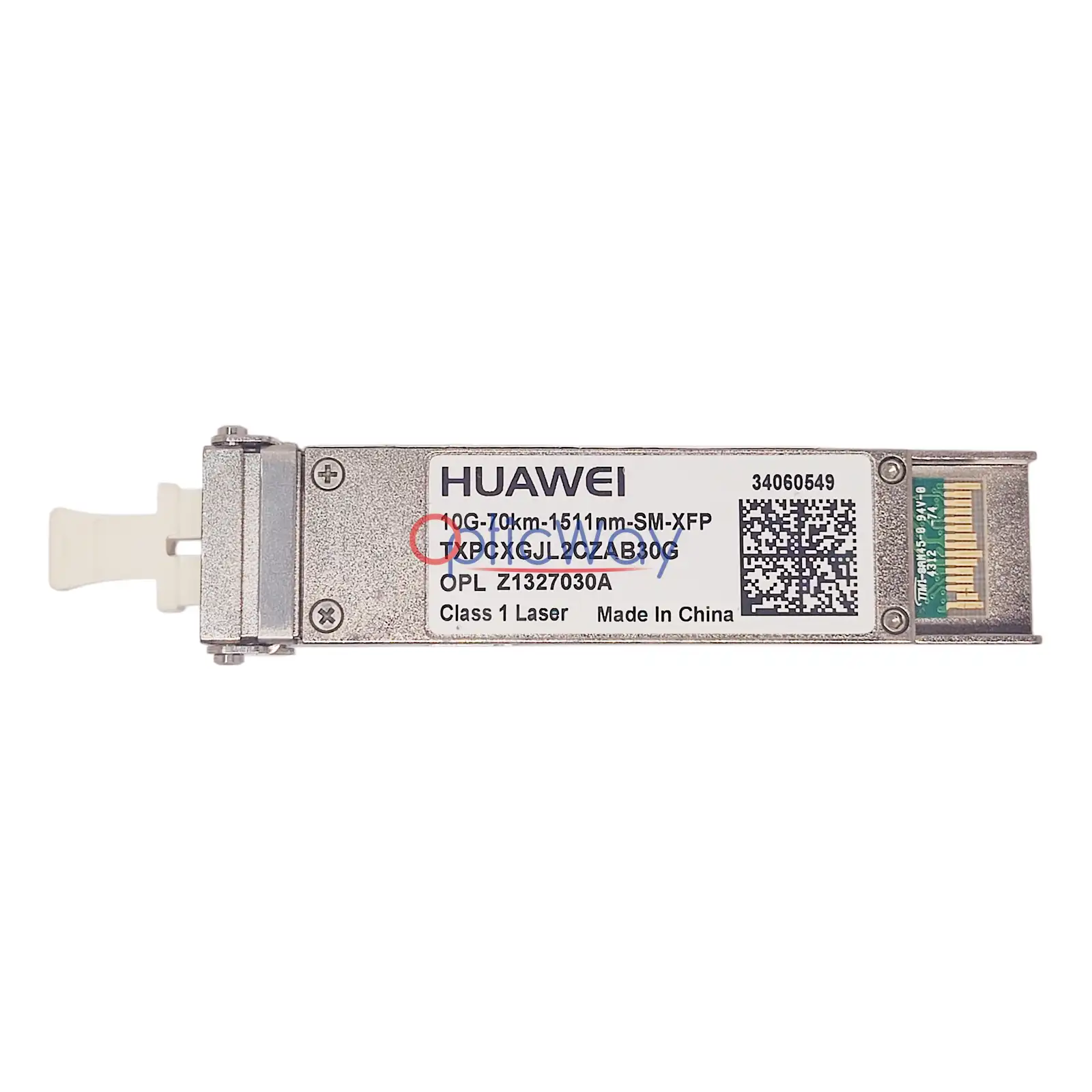 Genuine Huawei 34060549 XFP 10G CWDM 1511nm 70km Front Label & Gold Finger View