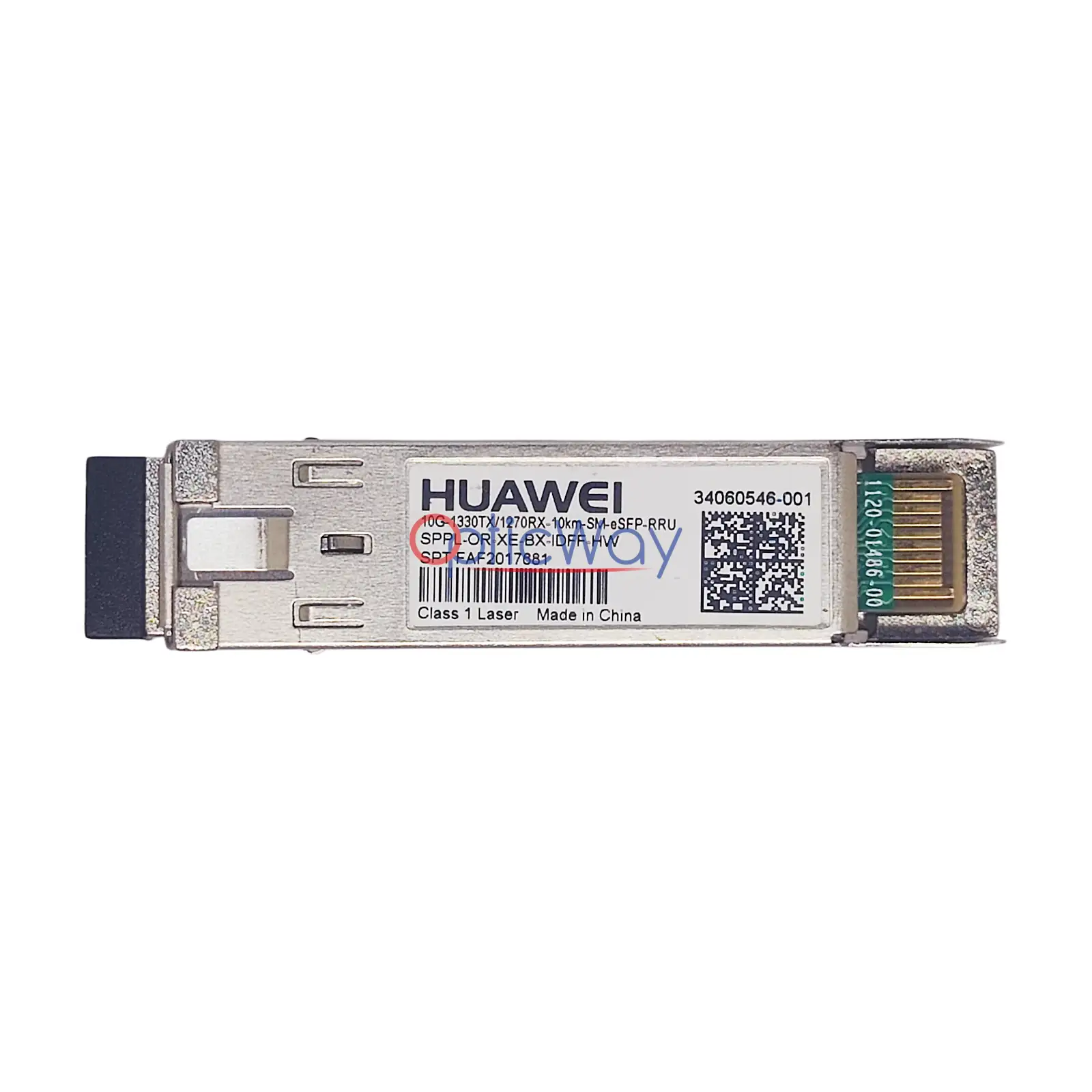Genuine Huawei 34060546-001 SPPL-OR-XE-BX-IDFF-HW 10G BIDI SFP+  10km SMF Front Label & Gold Finger View