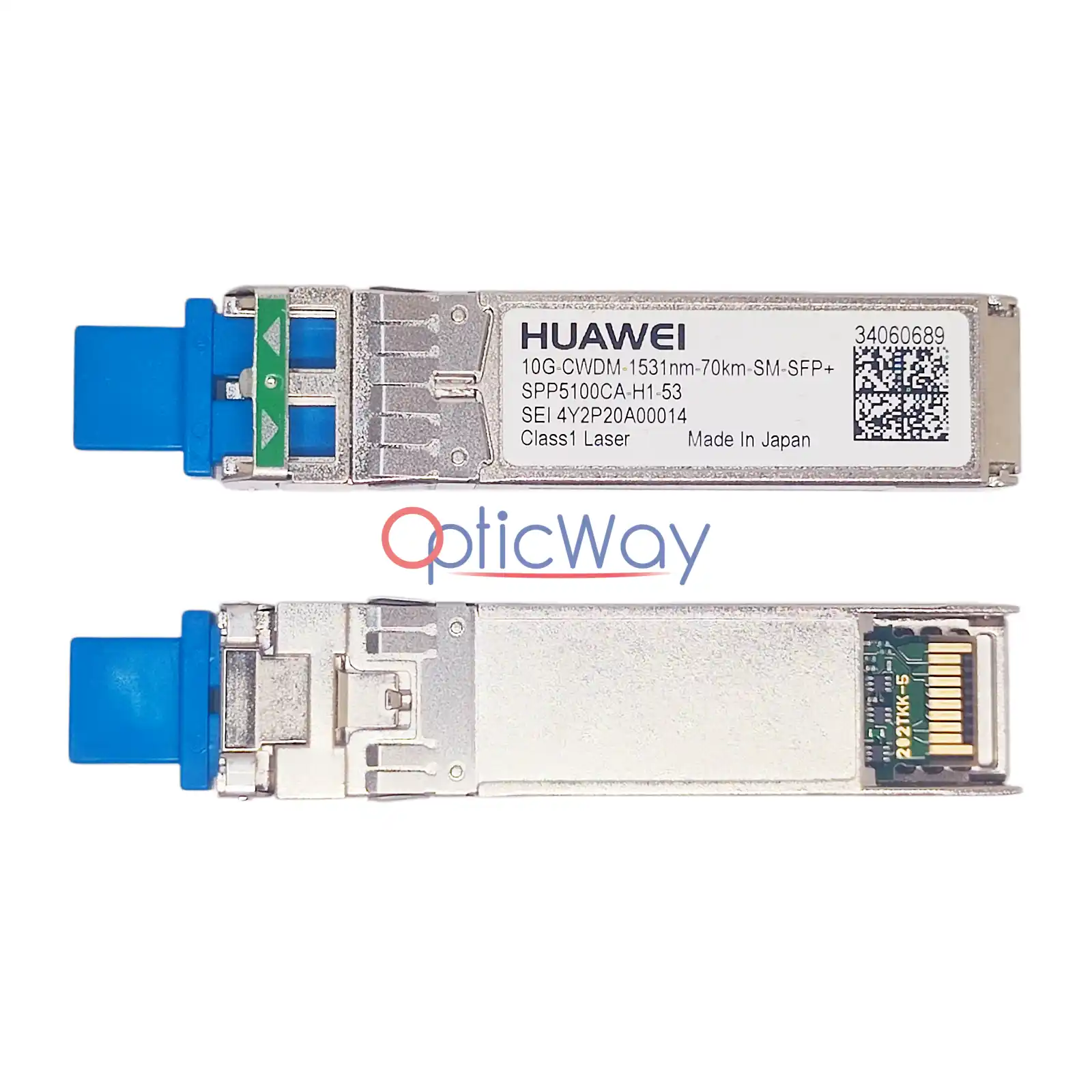 Huawei 34060689 10G CWDM SFP+ Duplex LC Optical Transceiver Rear Housing Body View