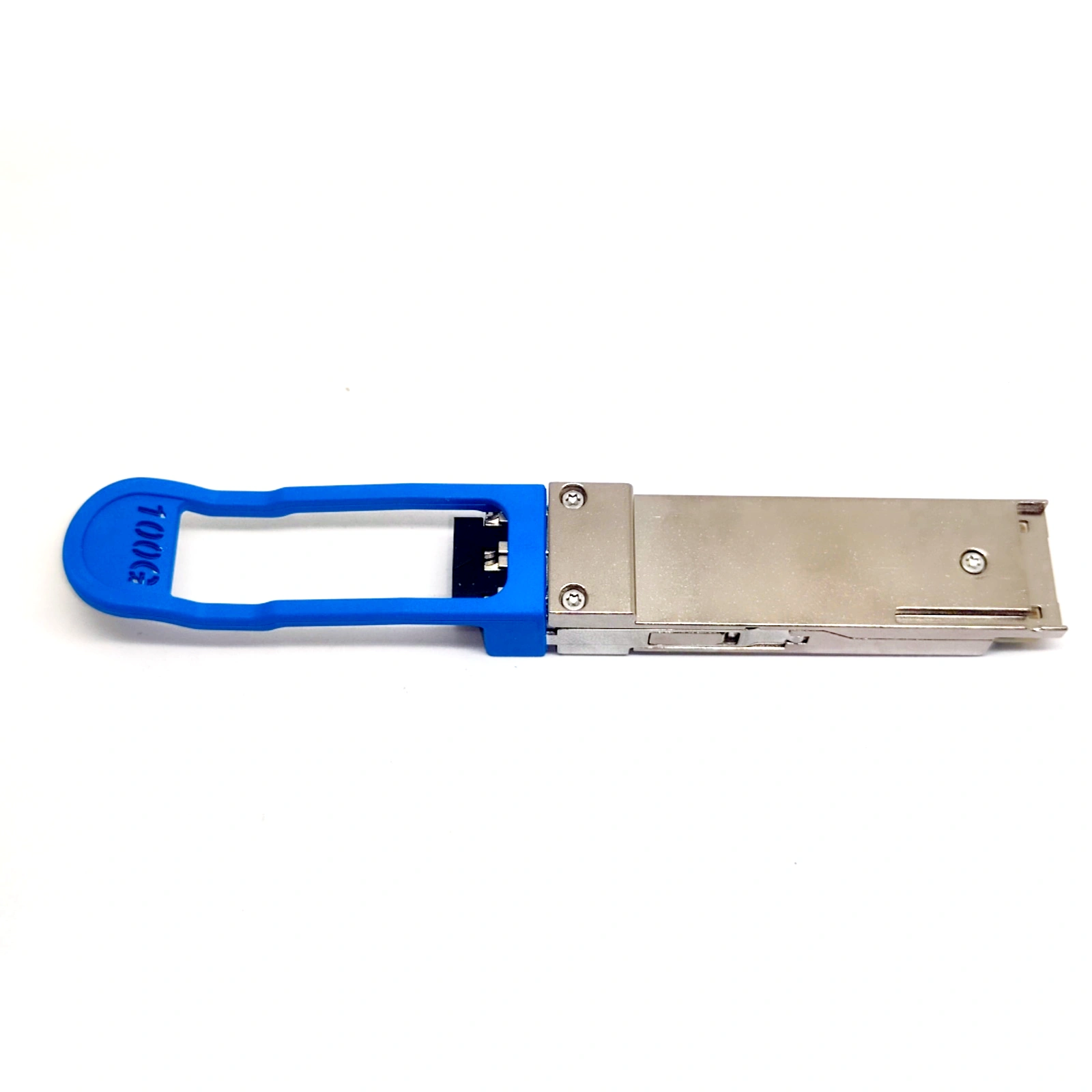 Ciena 160-9402-900 100G LR4 QSFP28 10km SMF Transceiver Back View with Blue 100G Pull Tab