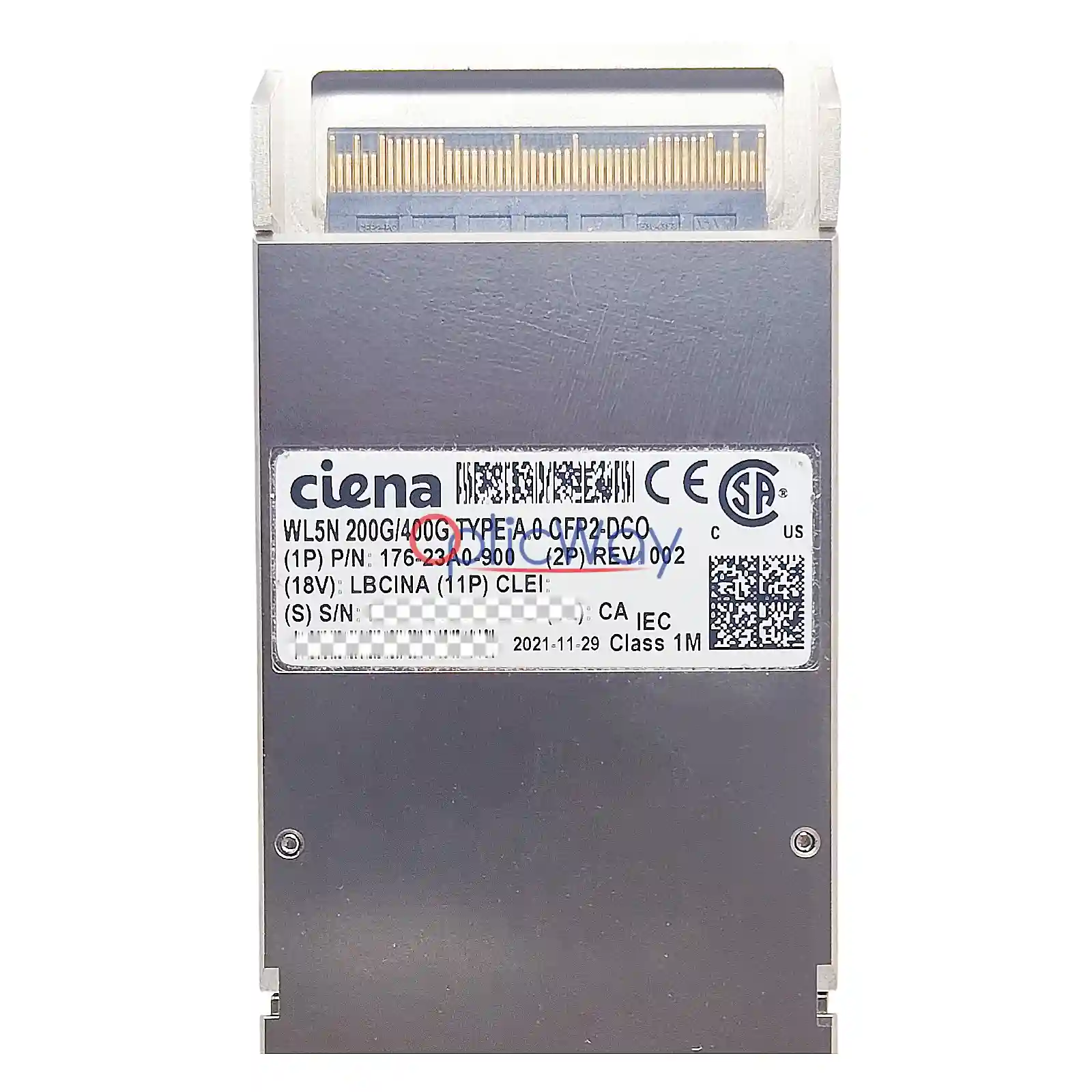 Ciena 176-23A0-900 WL5N CFP2-DCO Product Label Text Close-Up Detail View